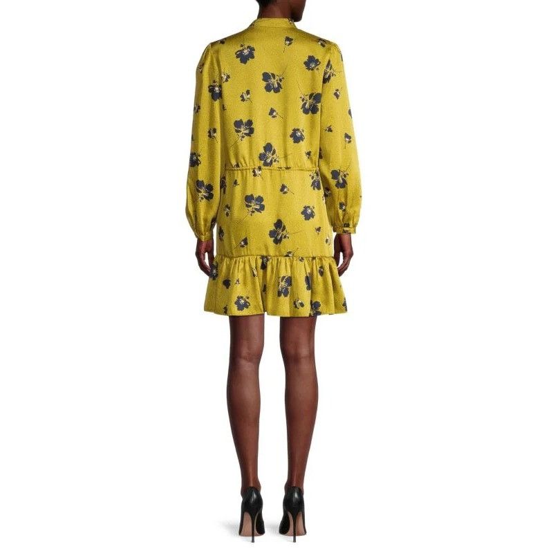 Rebecca Minkoff Rebecca Minkoff Yellow Floral Ruffle Hem XL HELEN Shirtdress Size XL / US 12-14 / IT 48-50 - 9 Thumbnail