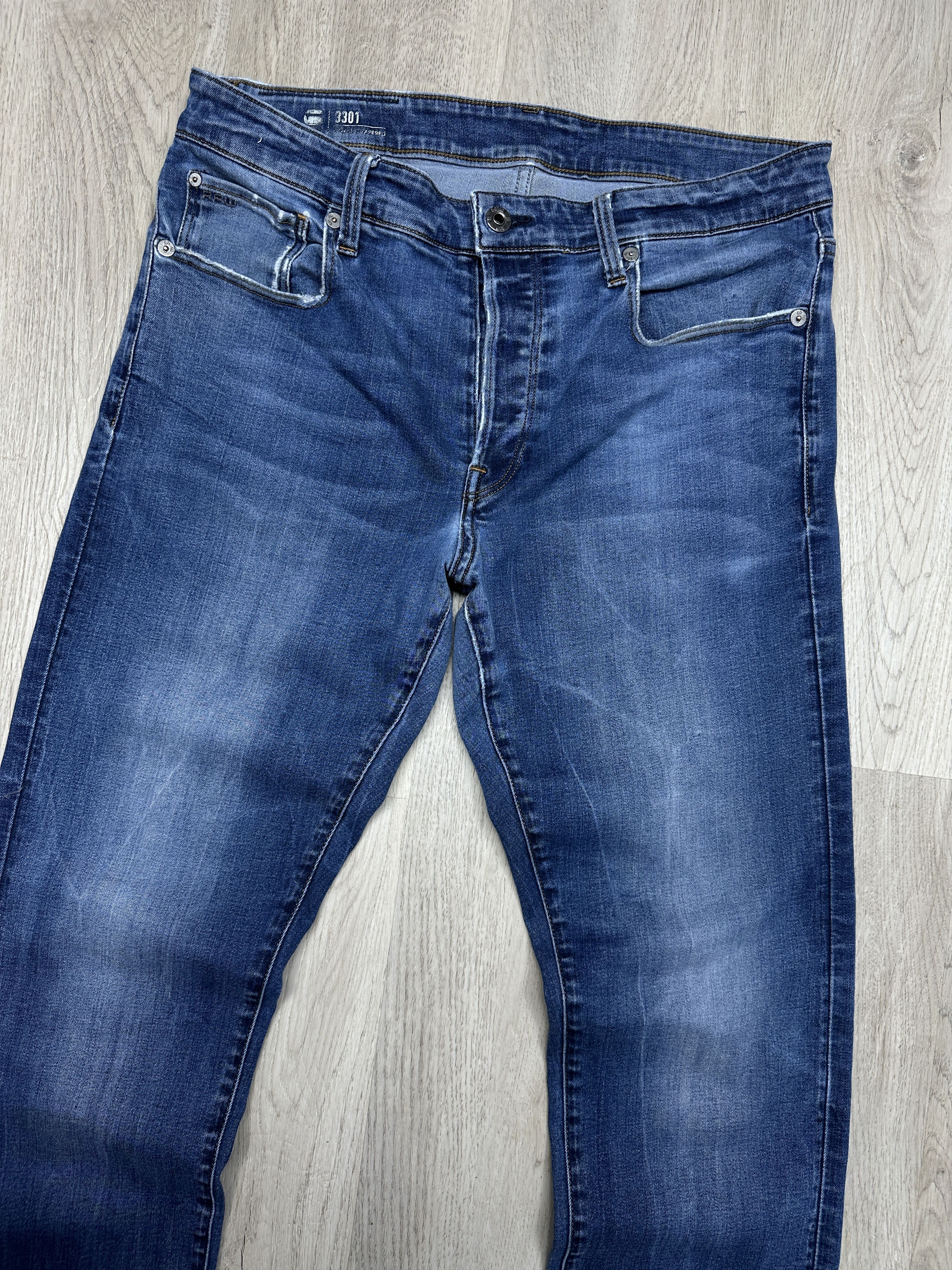 G-Star G Star Raw Mens 3301 Tapered Denim Pants Jeans Size US 34 / EU 50 - 2 Thumbnail