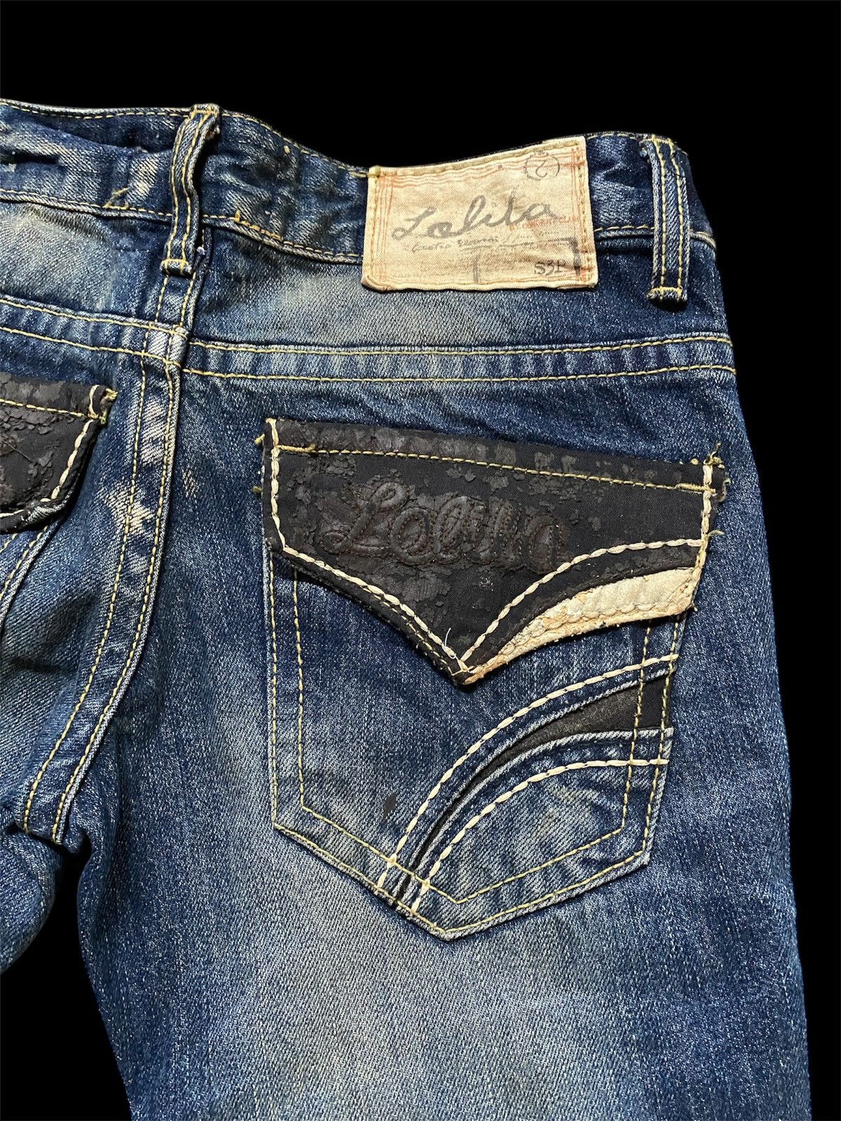 Japanese Brand Flare Jeans Japan Lolita Washed Distressed Jeans Size US 28 / EU 44 - 5 Thumbnail