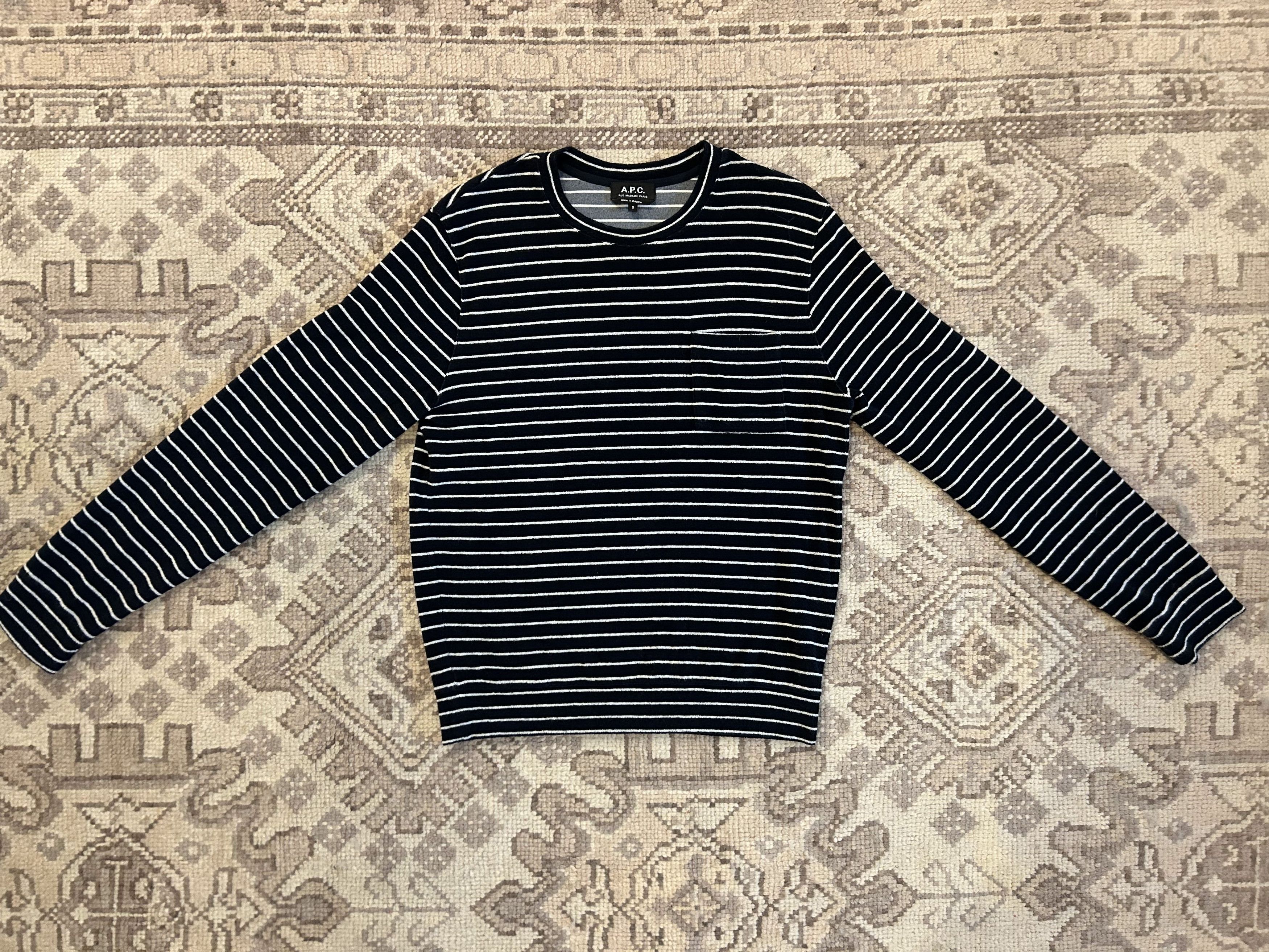 A.P.C. Yogi Striped Terry Crew Size US S / EU 44-46 / 1 - 1 Thumbnail