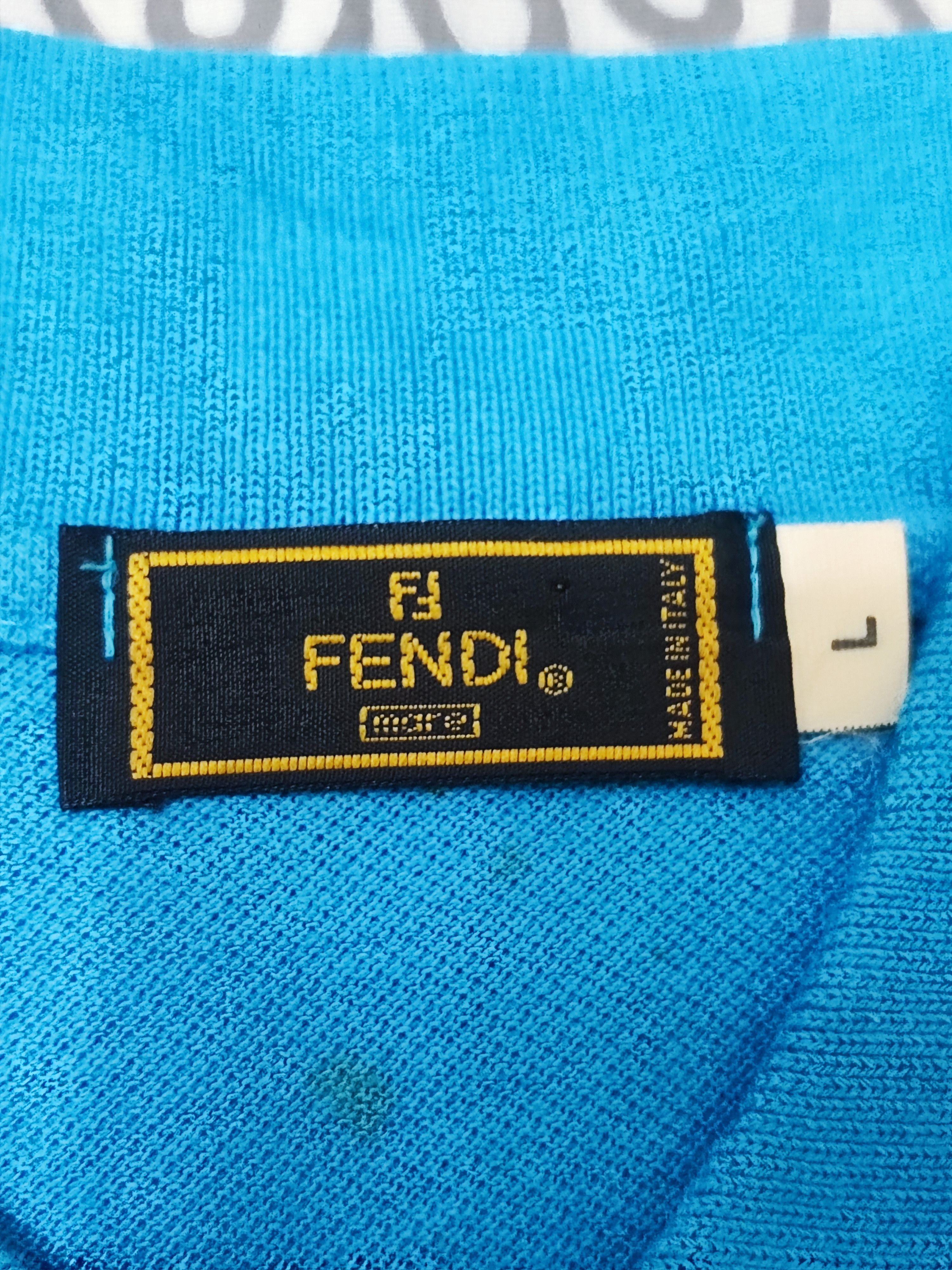 Designer × Fendi Vintage Fendi Embroidered Polo Shirt Size US L / EU 52-54 / 3 - 6 Thumbnail