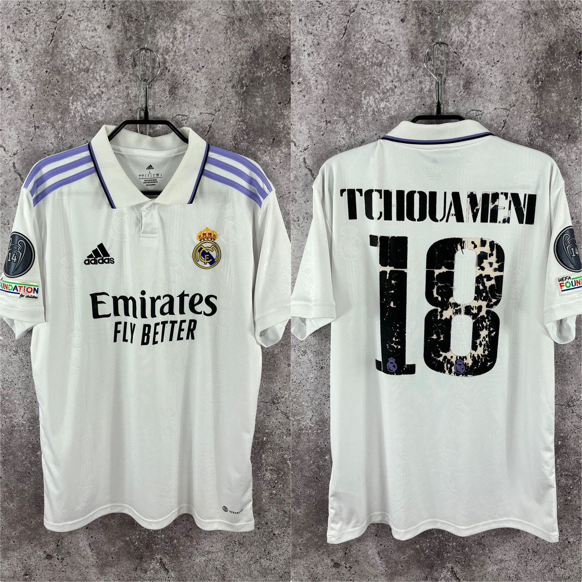 Adidas Real Madrid Adidas 2022/2023 Home Jersey Tchouameni Size L Size US L / EU 52-54 / 3 - 1 Thumbnail