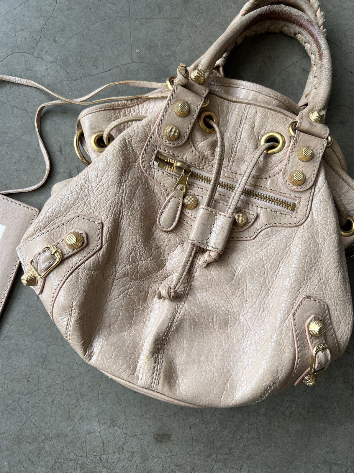 Balenciaga Balenciaga - Motocross Giant 21 Pompon Leather Bucket Bag Size ONE SIZE - 4 Thumbnail