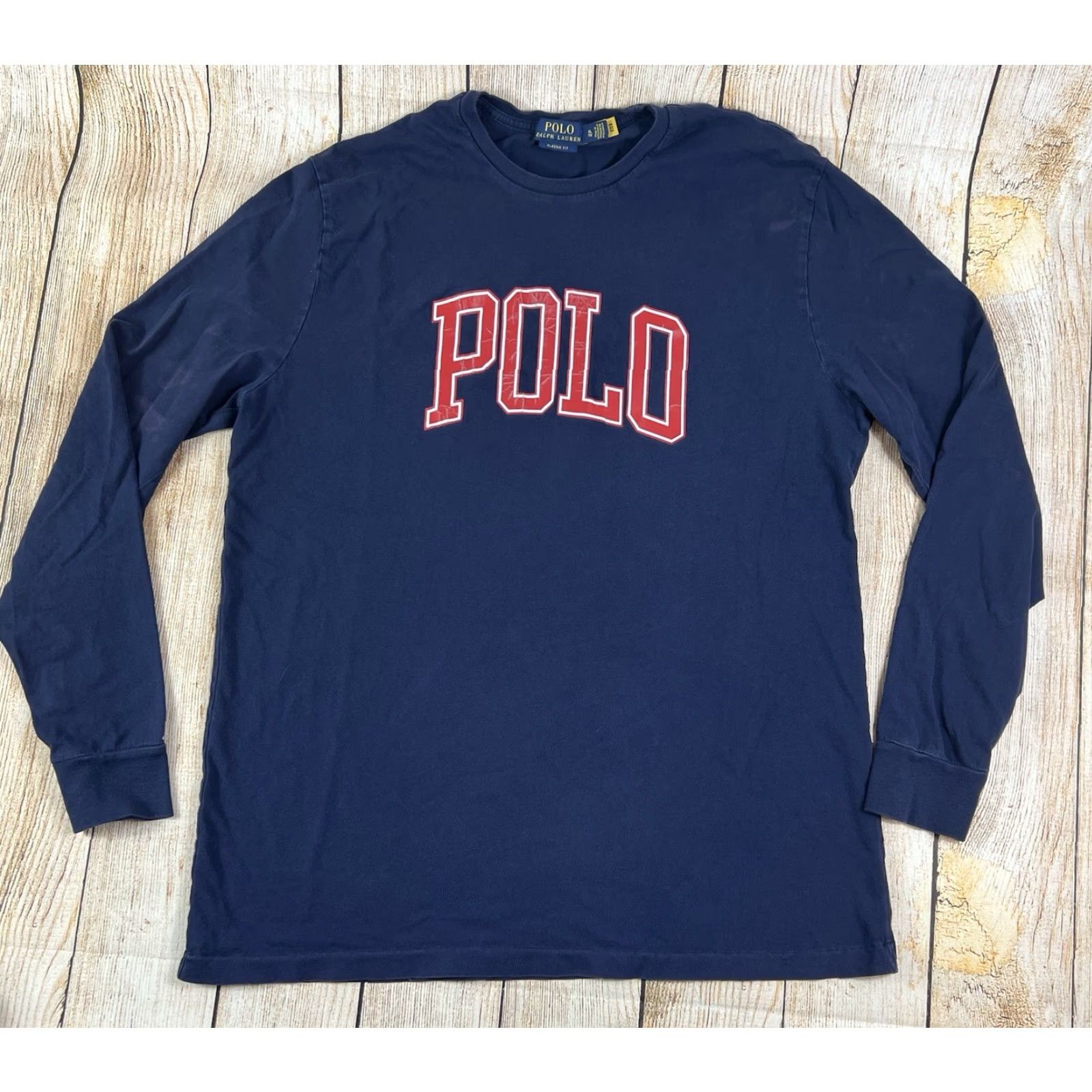 Ralph Lauren Mens Polo Ralph Lauren Classic Fit Logo Spell Out T Shirt Long Sleeve Navy XL Size US XL / EU 56 / 4 - 2 Thumbnail