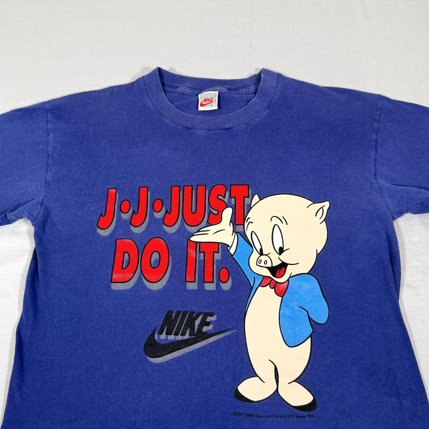 Nike VINTAGE Nike Shirt Mens M Blue Porky Pig Looney Tunes 90s Graphic Tee Size US M / EU 48-50 / 2 - 2 Thumbnail