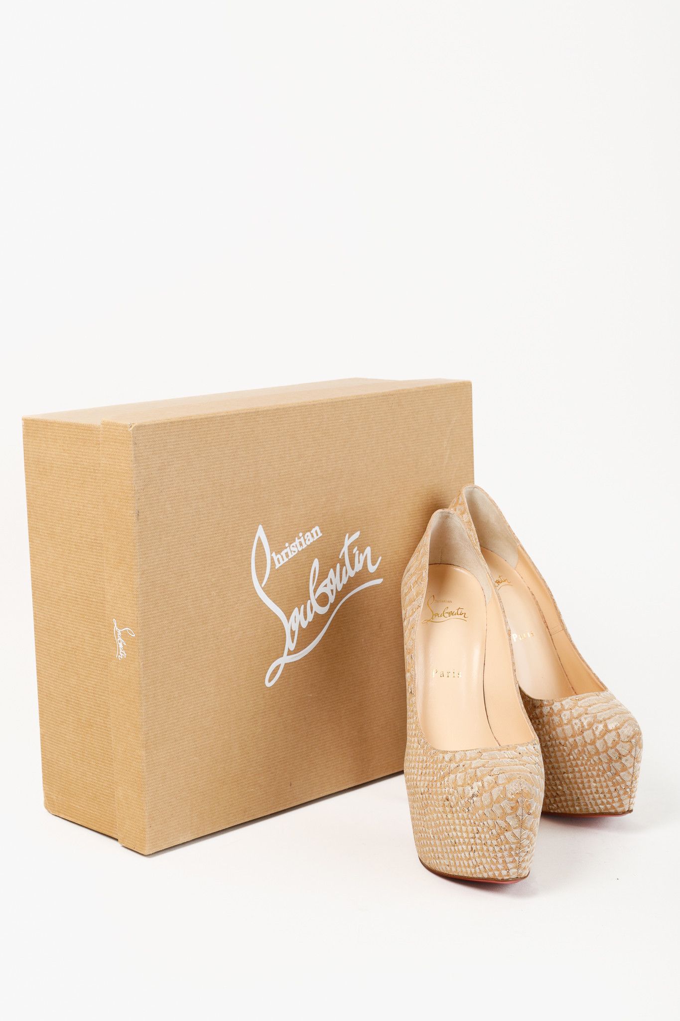 Christian Louboutin Christian Louboutin Daffodile 160 Snake-Embossed Platforms Size US 9 / IT 39 - 2 Thumbnail