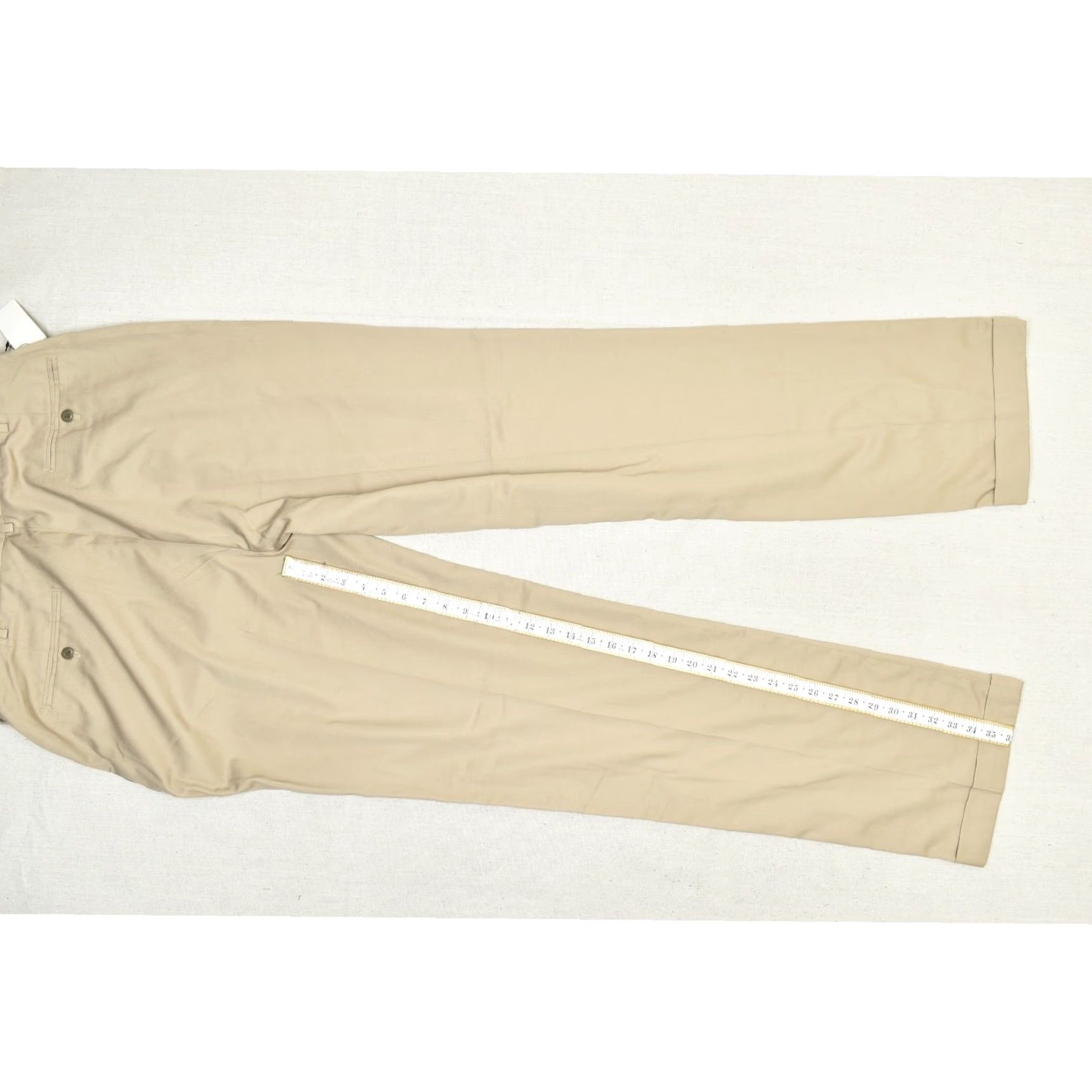 Vintage Foundry Supply Co. Men’s Tan Pleated Dress Pants Regular 38x38 Slas h Pocket Cotton 65% Polyester 35% Rayon Jeans? Size US 38 / EU 54 - 3 Thumbnail