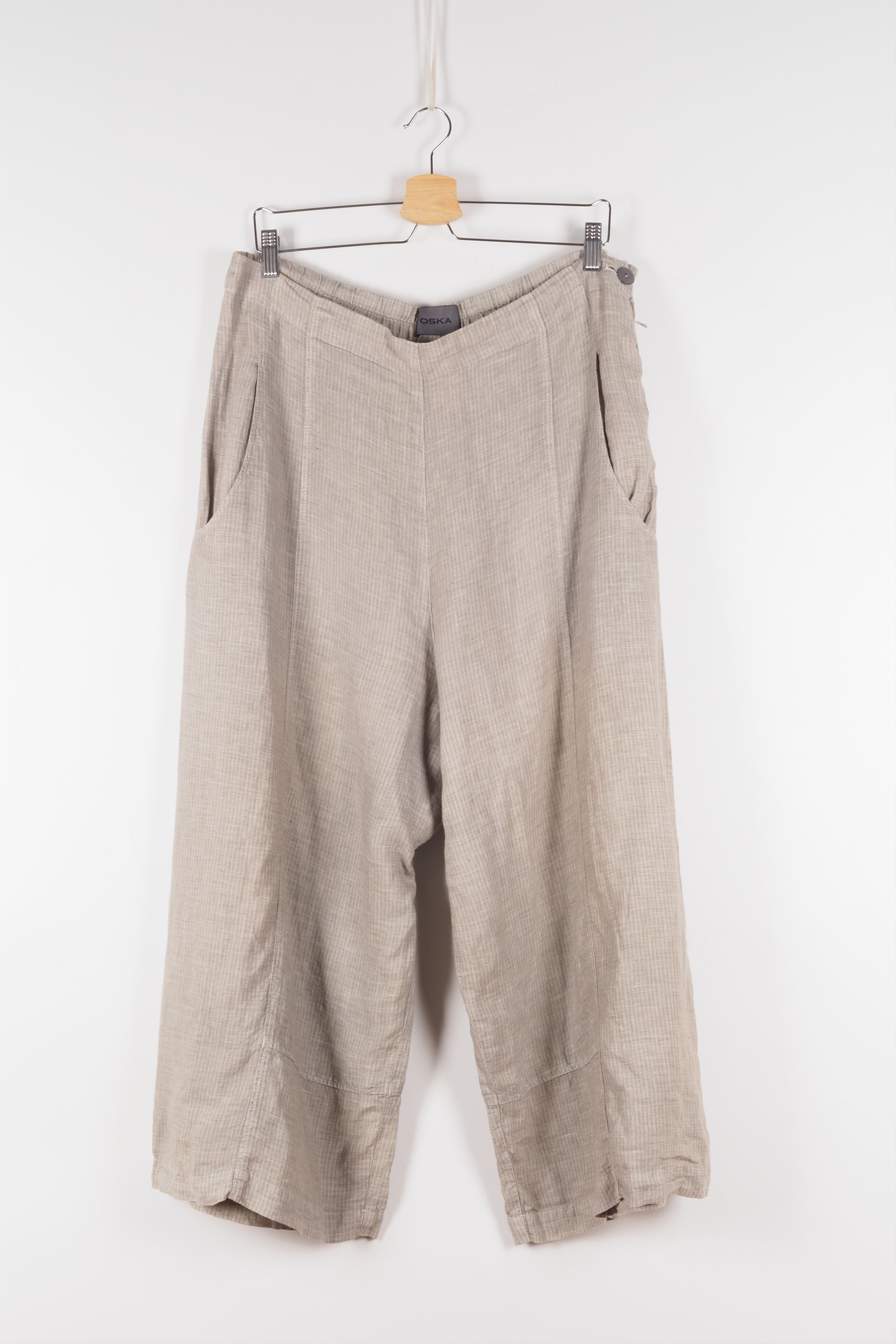 Designer × Other × Rundholz Oska Beige Gray Linen Balloon Wide Leg Culottes Pants size 4 Size 34" / US 12 / IT 48 - 2 Thumbnail