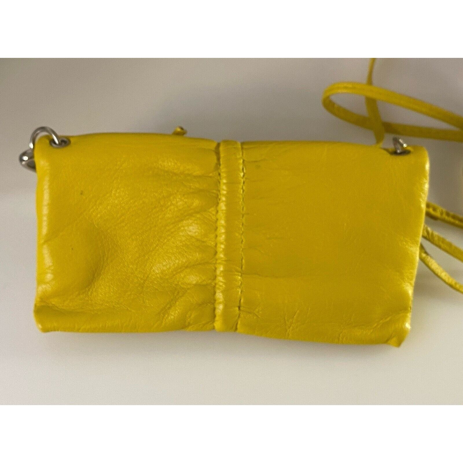 Vintage Arezzo Yellow Leather Small Crossbody Shoulder Bag Clutch Ad Size ONE SIZE - 24 Thumbnail