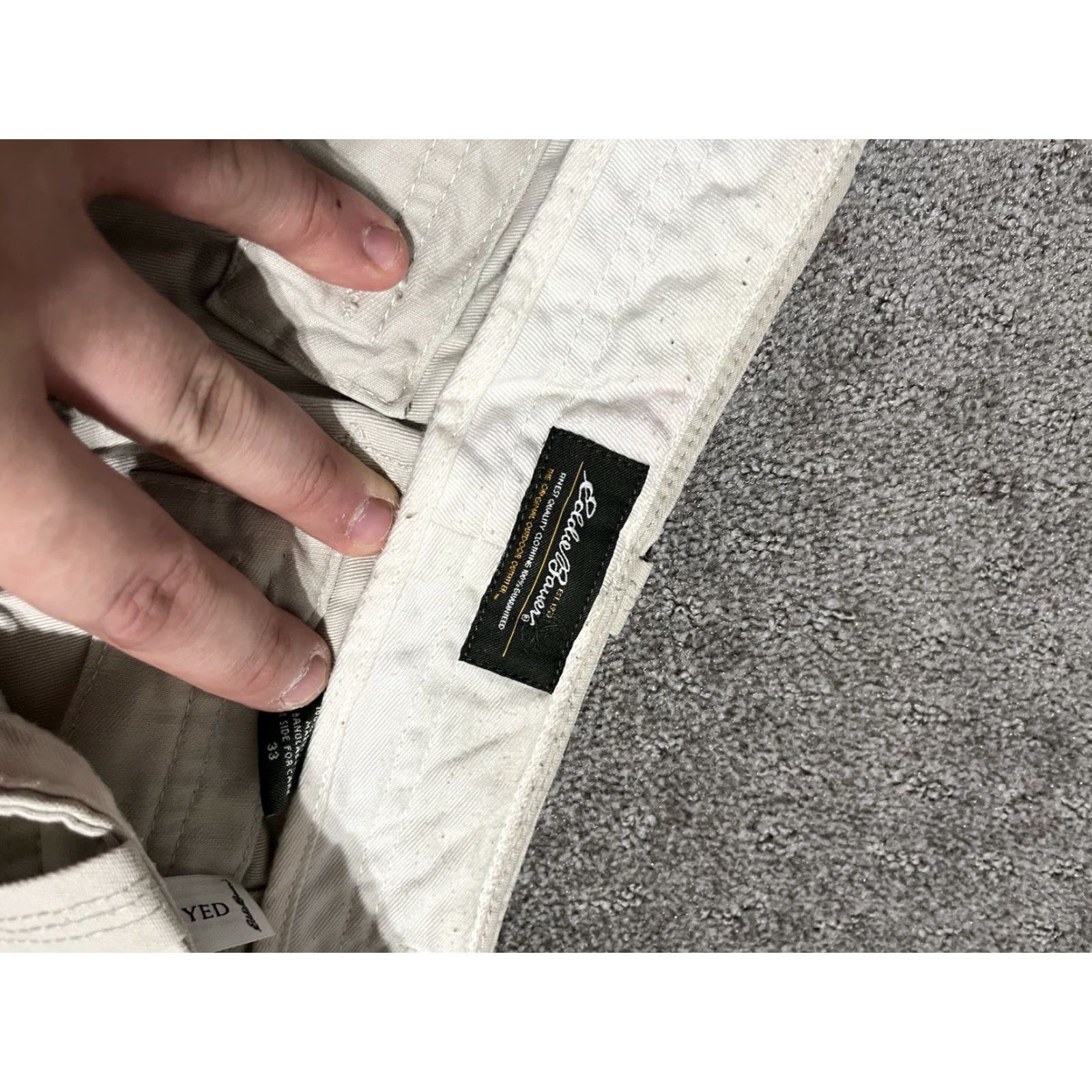 Eddie Bauer VTG. Eddie Bauer Canvas Cargo Shorts Men 33 Beige Flat Front Outdoor Cargo Pocket Casual, Travel, Workwear Men 33 Beige Size US 33 - 4 Thumbnail
