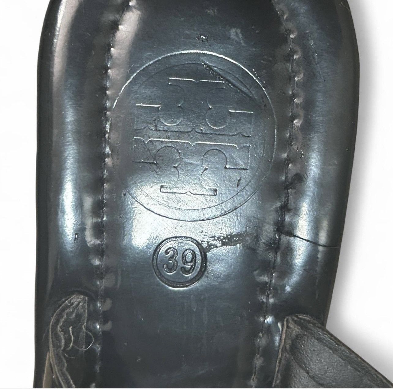 Tory Burch Tony Burch Black Sandals with Gold Logo Size US 8.5 / IT 38.5 - 3 Thumbnail