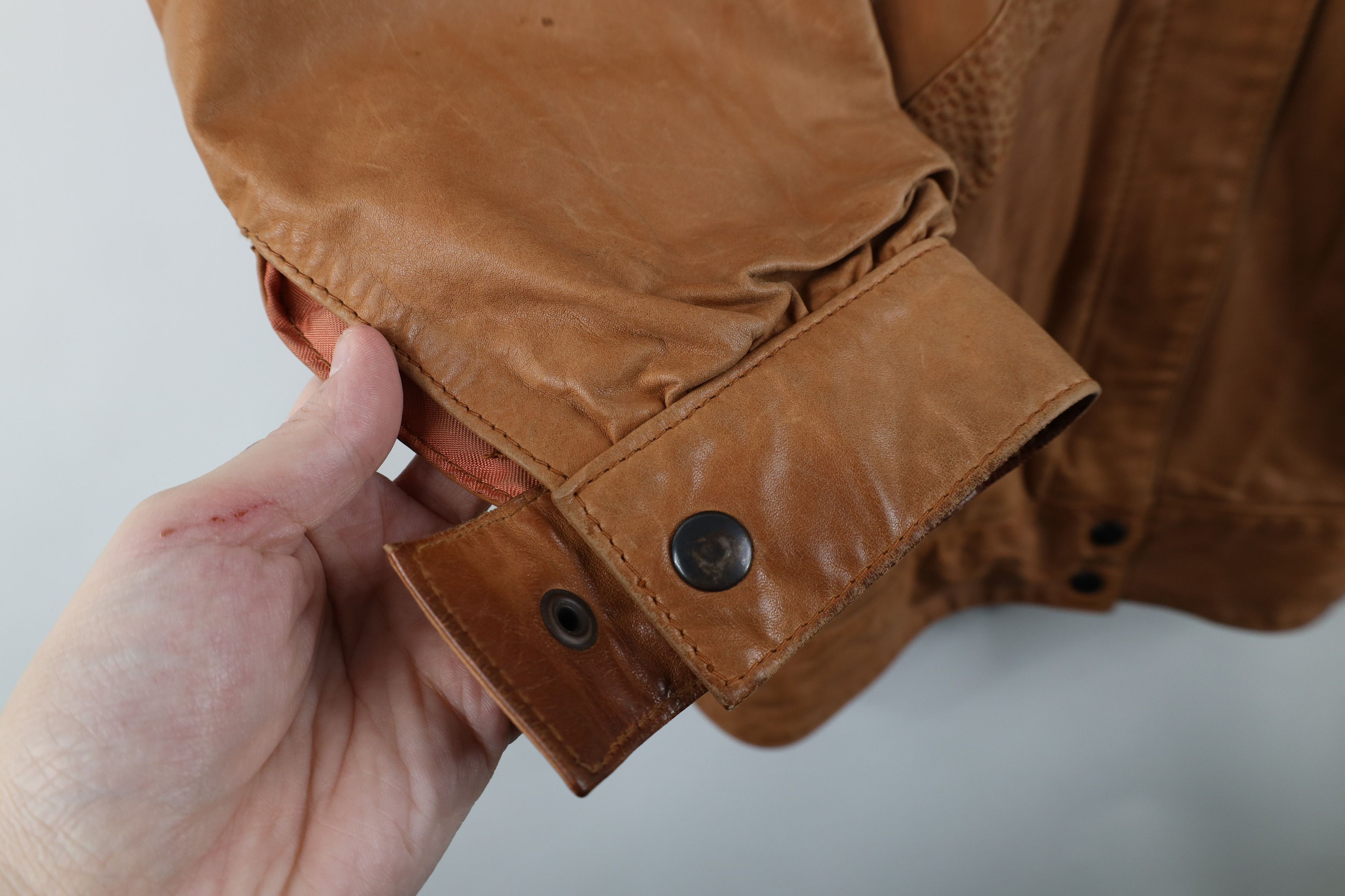 Vintage Vintage 80s 90s Streetwear Side Buckle Leather Jacket Brown Size L / US 10 / IT 46 - 5 Thumbnail