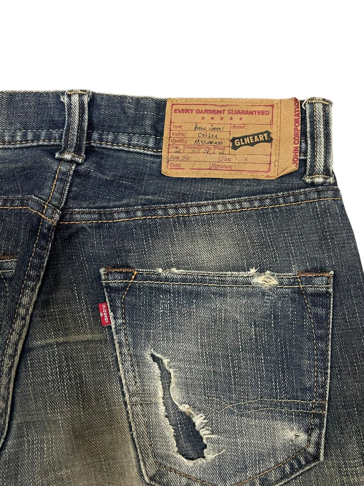 Big John Vintage Big John x GL Heart Bootcut Mud Wash Distroyed Jeans Size US 30 / EU 46 - 10 Thumbnail