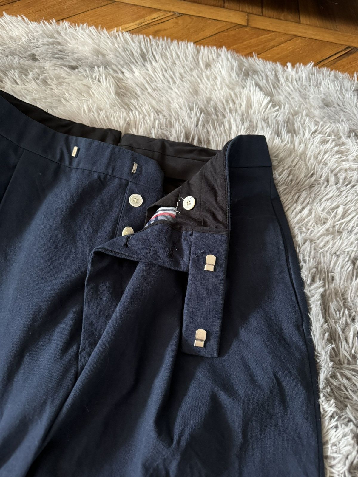 Thom Browne Single Pleated Trouser in salt shrink cotton Size US 32 / EU 48 - 7 Thumbnail