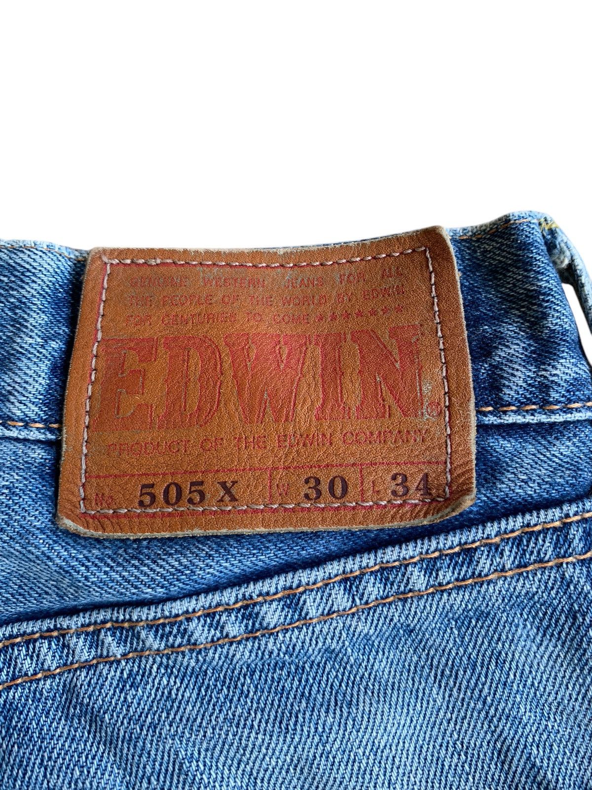Edwin × Kapital × Vintage VINTAGE EDWIN SELVEDGE 505X BUTTON FLY DISTRESSED DENIM Size US 30 / EU 46 - 12 Thumbnail