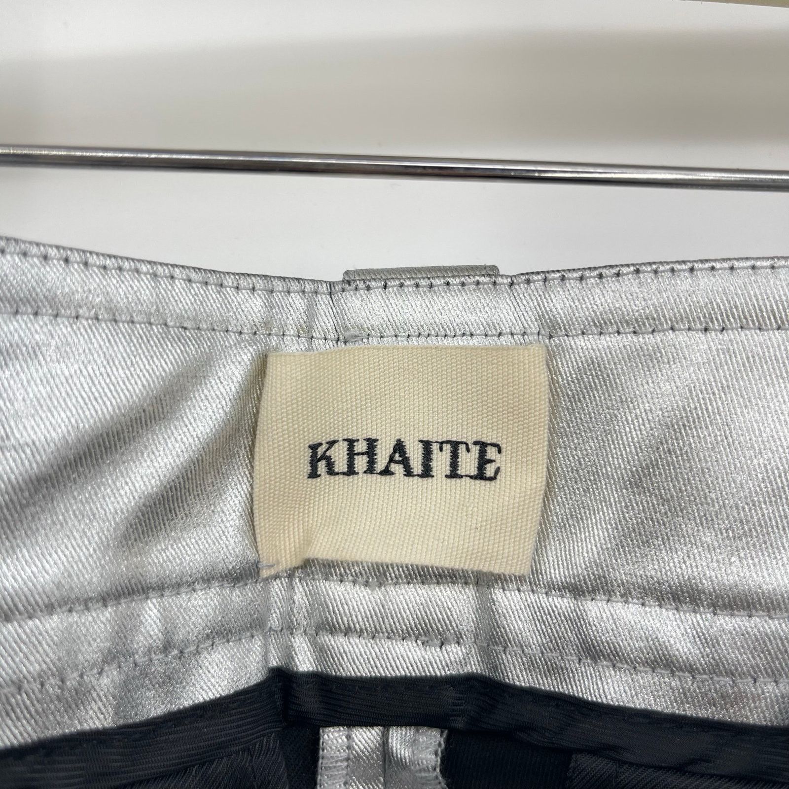 KHAITE KHAITE | Dresden Silver Metallic Low Rise Ankle Zip Pants 4 Size 27" / US 4 / IT 40 - 5 Thumbnail