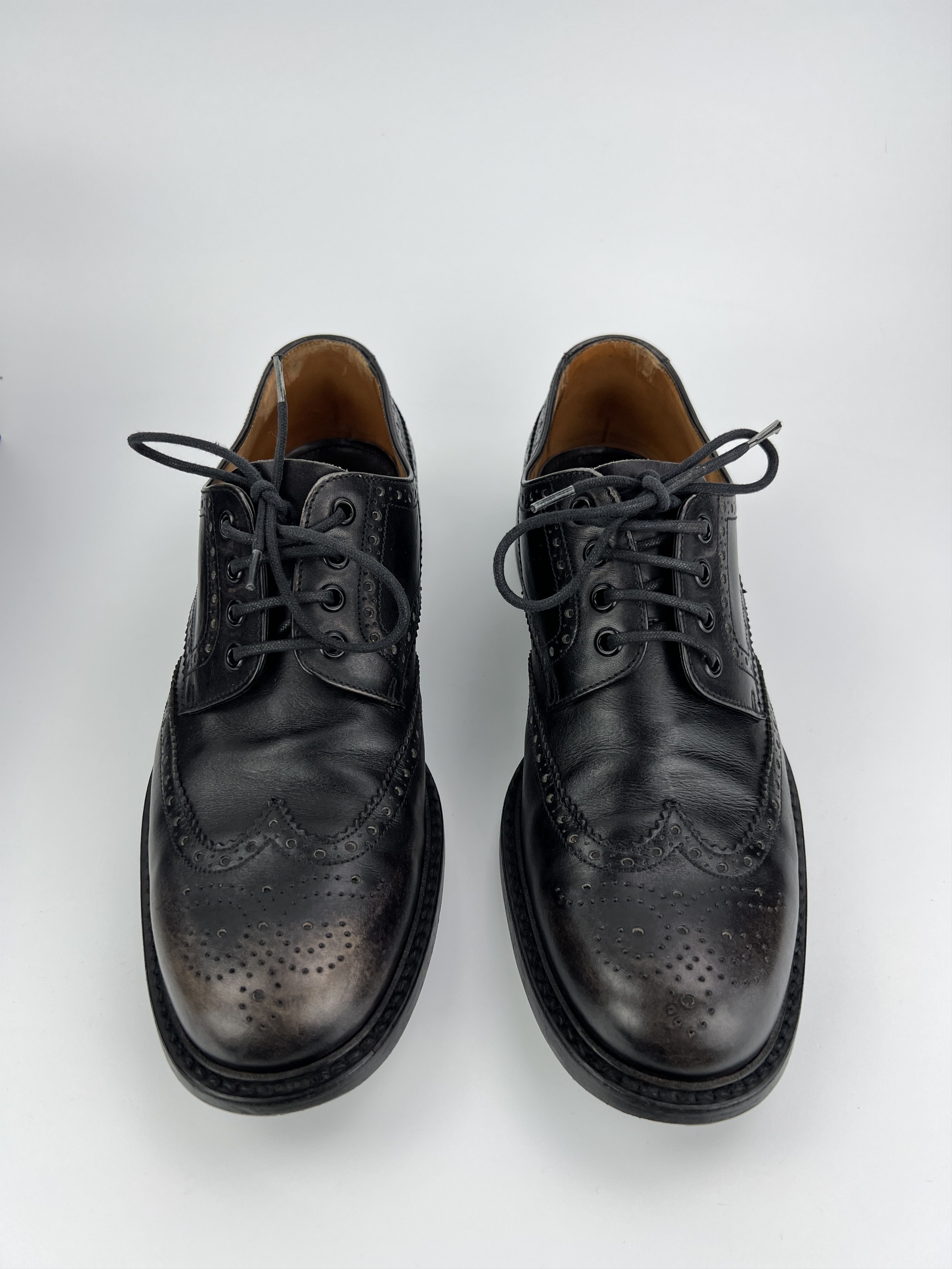 Prada Rare Prada Black Leather Shinny Brogue Classic Shoes Box Size US 9.5 / EU 42-43 - 3 Thumbnail