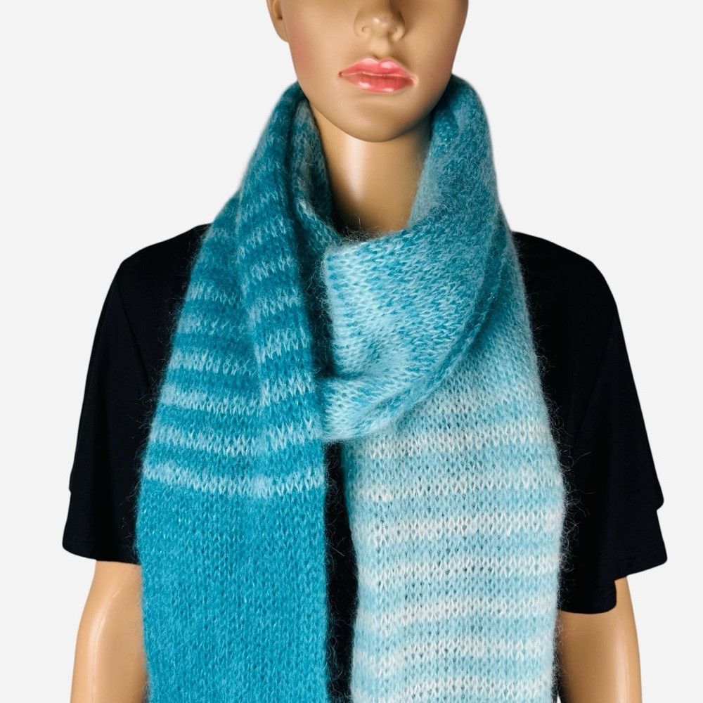 Anthropologie NWT New Anthropologie Wool Lightweight Stripe Scarf Made In Size ONE SIZE - 3 Thumbnail