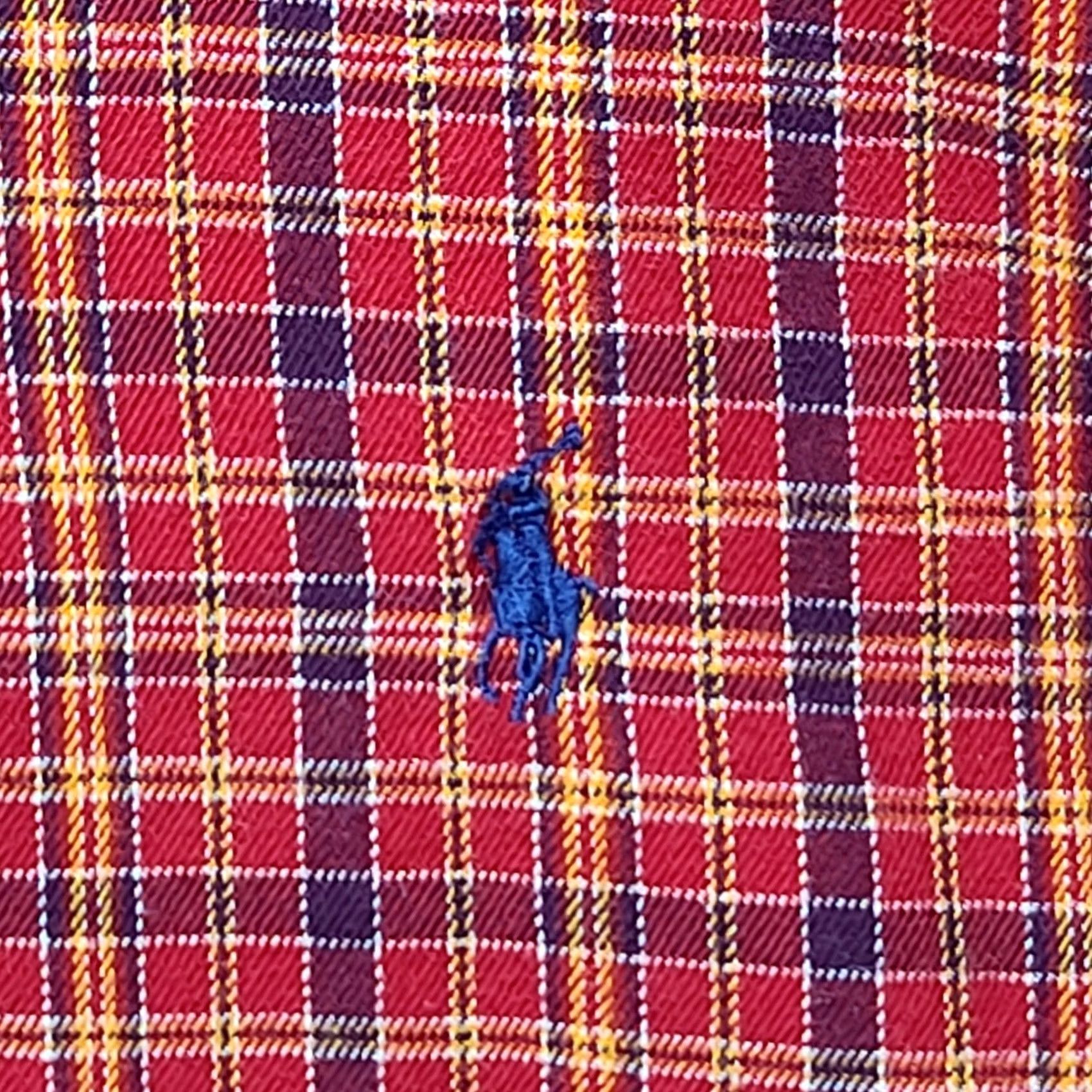 Polo Ralph Lauren VINTAGE Polo Ralph Lauren Shirt Big & Tall 3X Mens Plaid Button-Down Long Sleeve Collar Polo Pony Red/Yellow/Navy Size US XXL / EU 58 / 5 - 5 Thumbnail