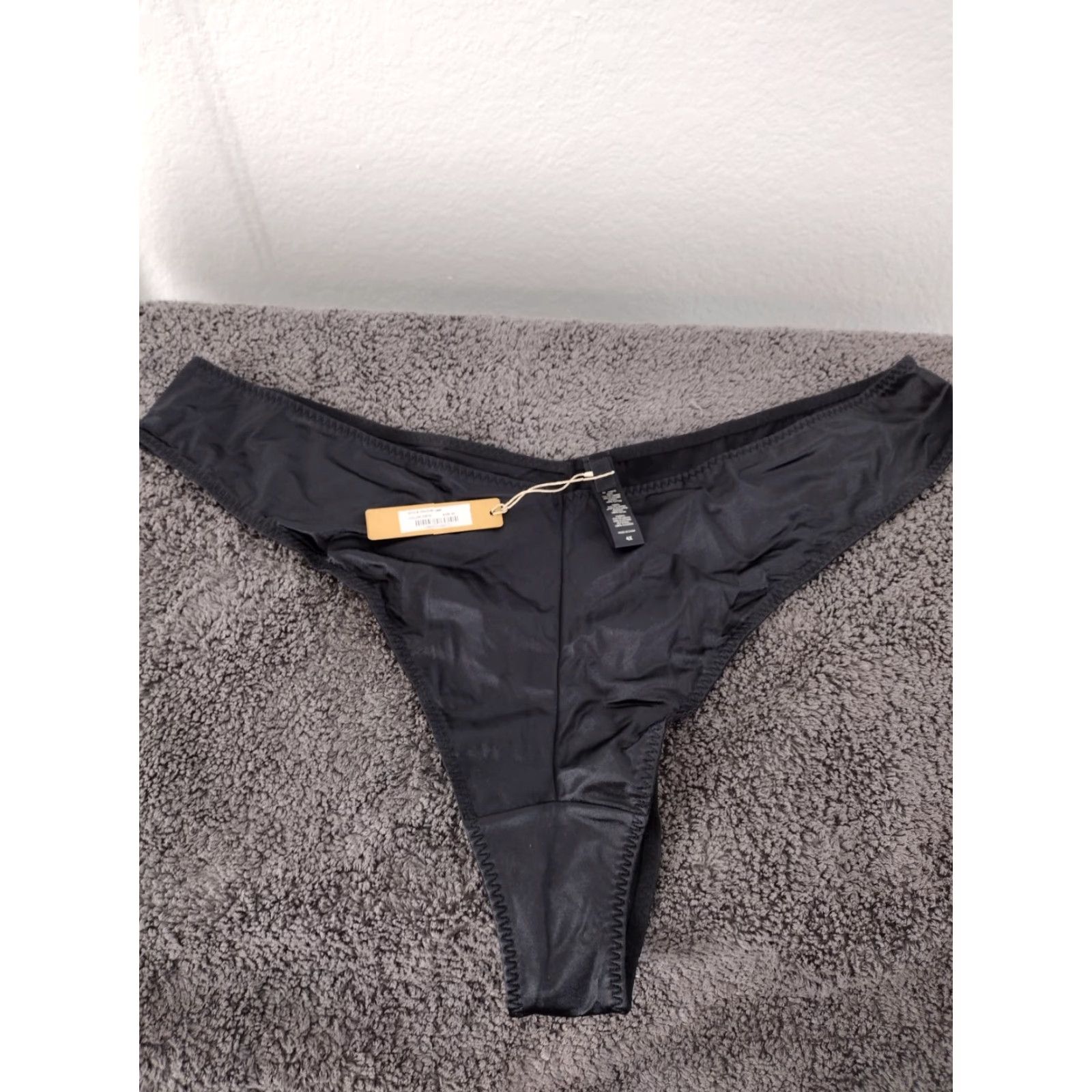 SKIMS Skims Panties Cheeky Onyx 4X Plus Size Women's Low Rise Solid Color Underwear—Machine Washable, Lightweight, Opaque, Sexy, 1 Pack Size 40" / US 18 - 3 Thumbnail