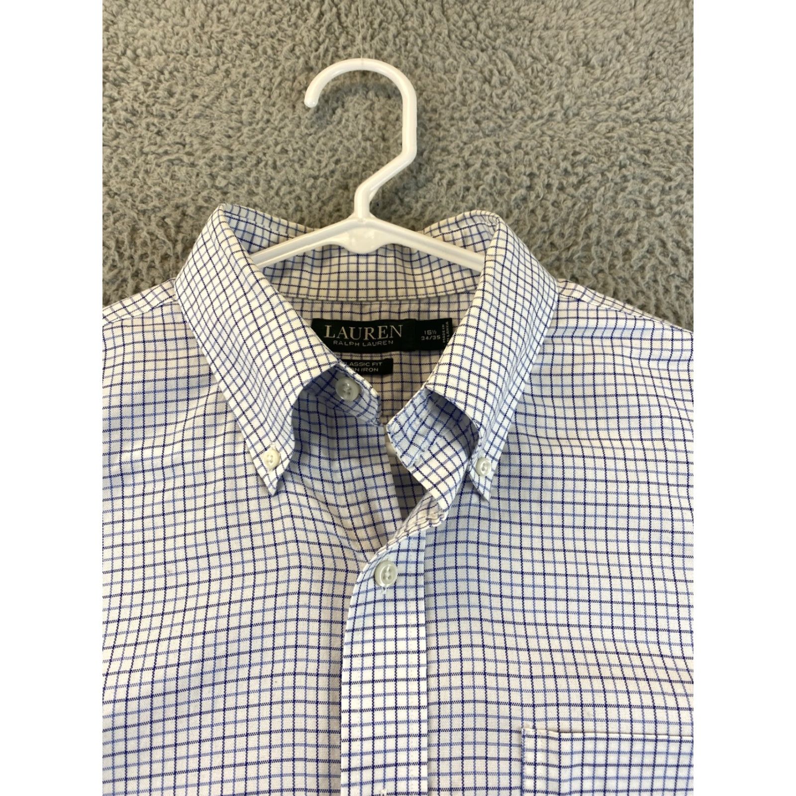 Ralph Lauren Ralph Lauren Classic Fit Check Button-Up Shirt 16.5 Blue/White Men's Regular Size US L / EU 52-54 / 3 - 4 Thumbnail