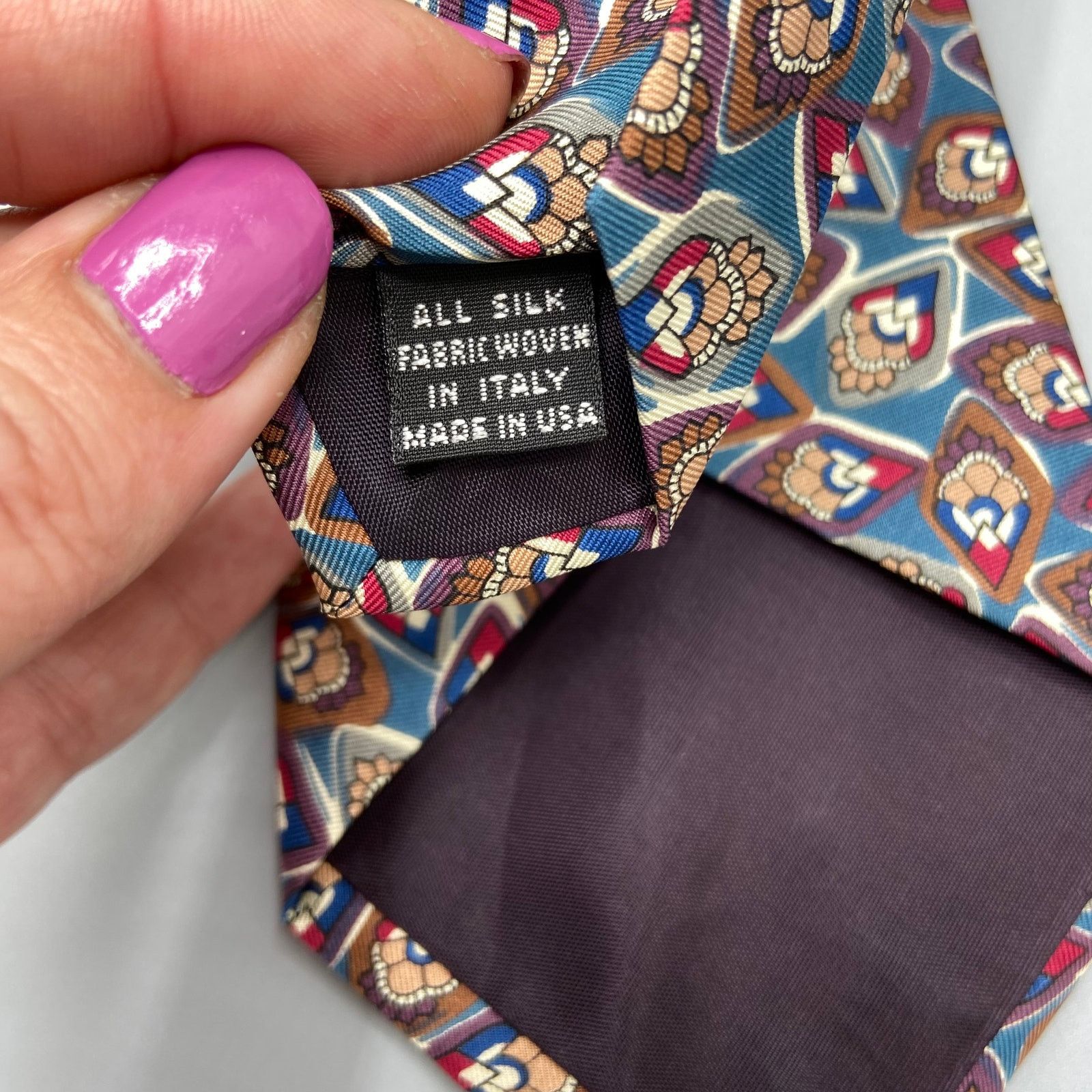 Dior Christian Dior Monsieur Silk Necktie Blue Burgundy Florette Size ONE SIZE - 4 Thumbnail