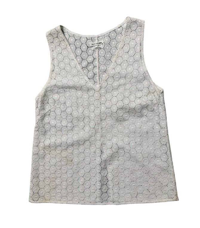 Rag & Bone rag & bone/JEAN Sleeveless Lace Eyelet Top – White – Size SP Size S / US 4 / IT 40 - 1 Thumbnail