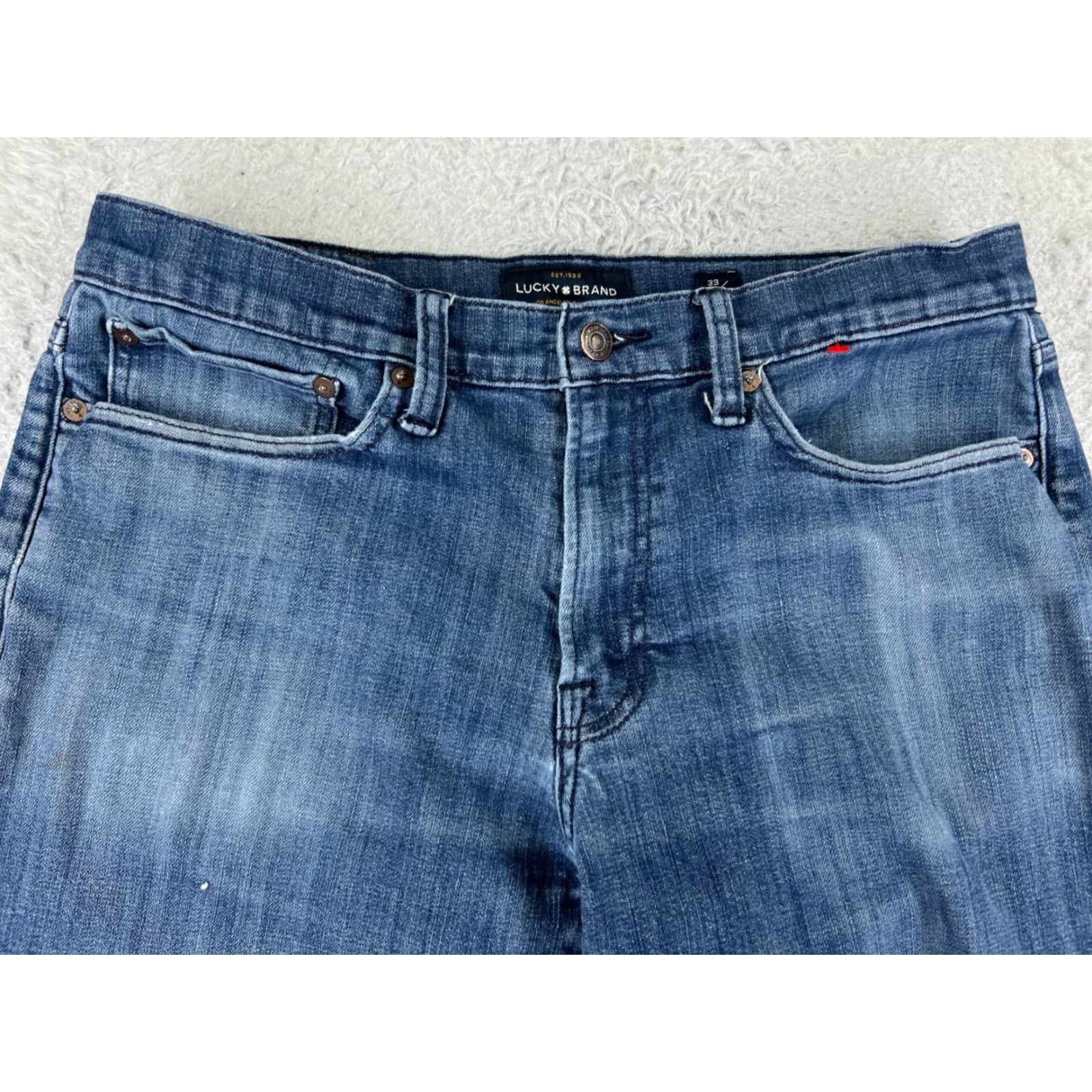 Lucky Brand VINTAGE not applicable; restructure: Lucky Brand Jeans Mens 33 Blue Denim 121 Slim Cotton Blend 30x29 Size US 33 - 7 Thumbnail