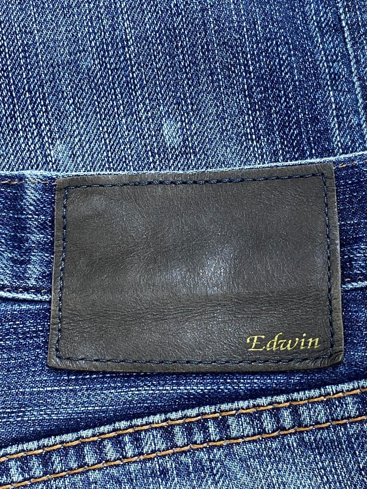 Edwin Vintage Edwin 503 Blue Wash Distress Patch Style Loose Jeans Size US 31 - 15 Thumbnail