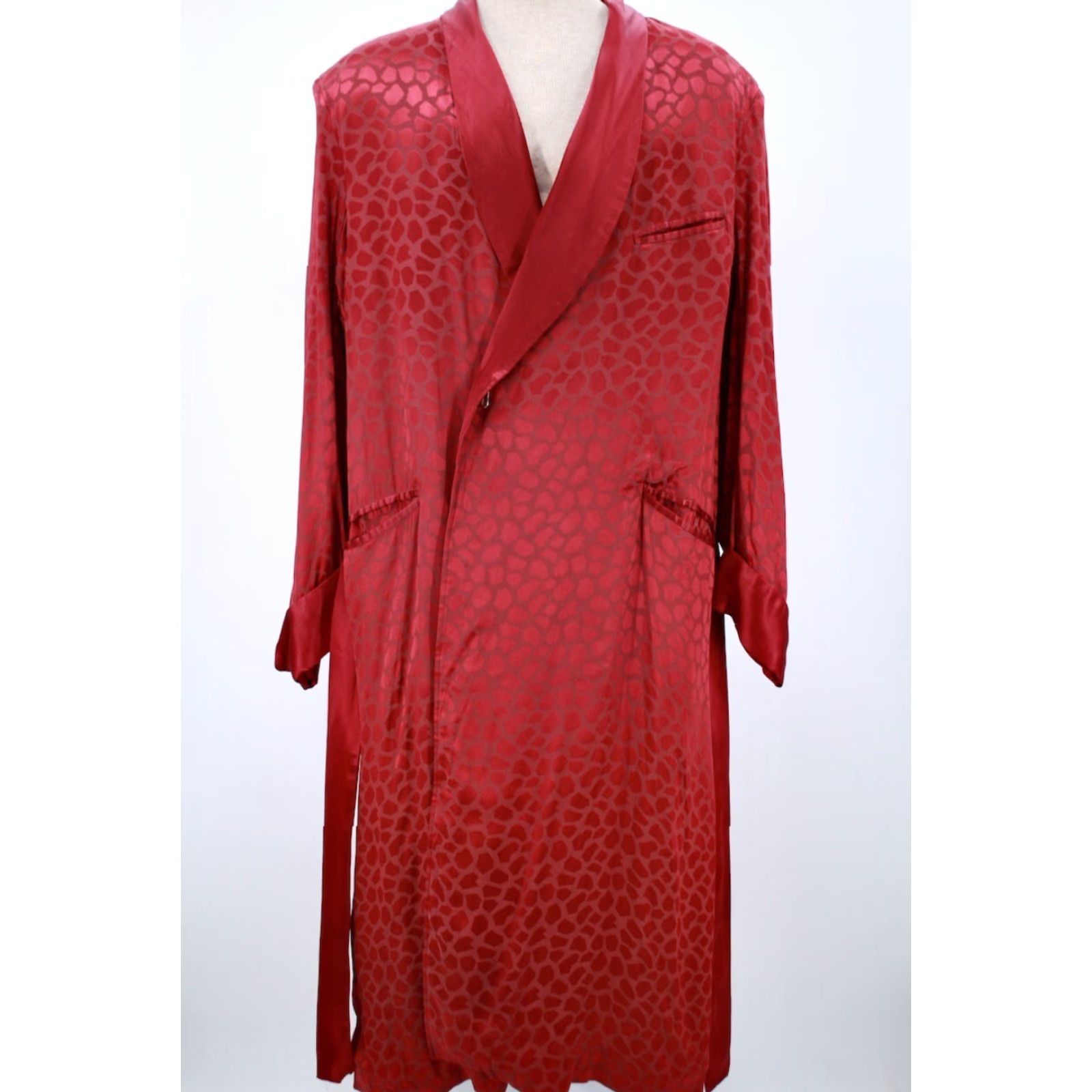 Vintage VTG State O Maine 50s Robe / Smoking Jacket Shirt Adult L Red 1950s Vintage Mens Size US M / EU 48-50 / 2 - 3 Thumbnail