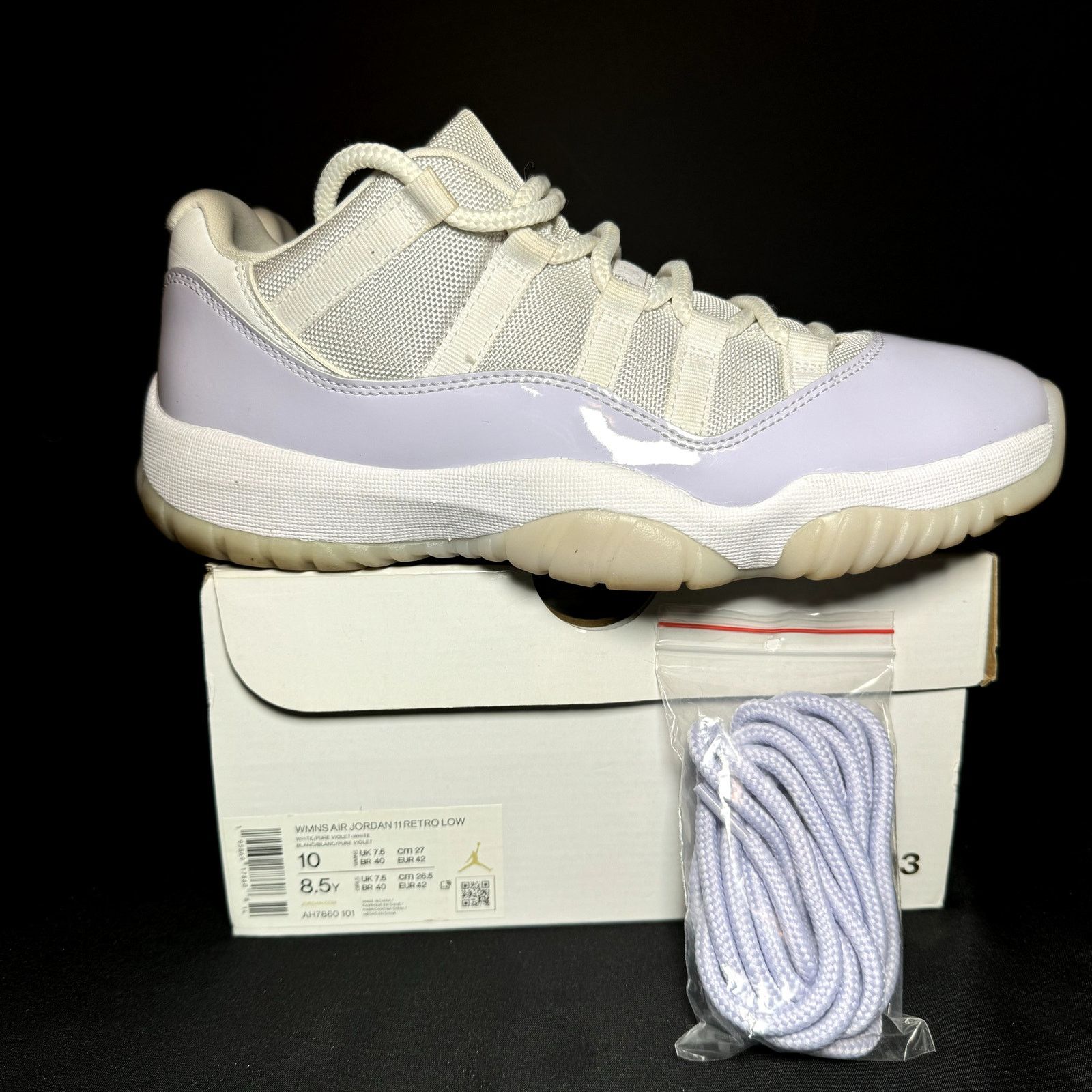 Size 10 Air Jordan 11 Retro Low Pure Violet Women's Shoes