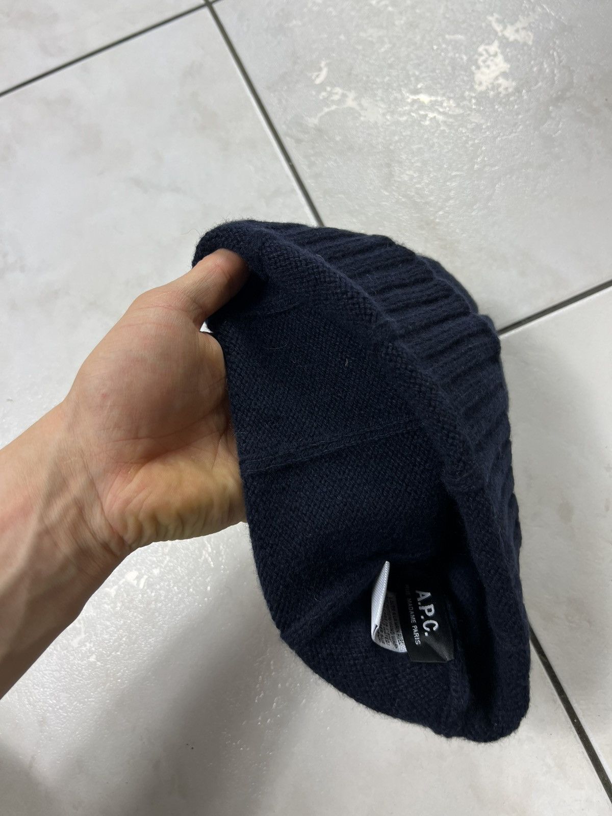 A.P.C. A.P.C. Rue Madame Paris wool cashmere ribbed knit beanie hat Size ONE SIZE - 11 Thumbnail