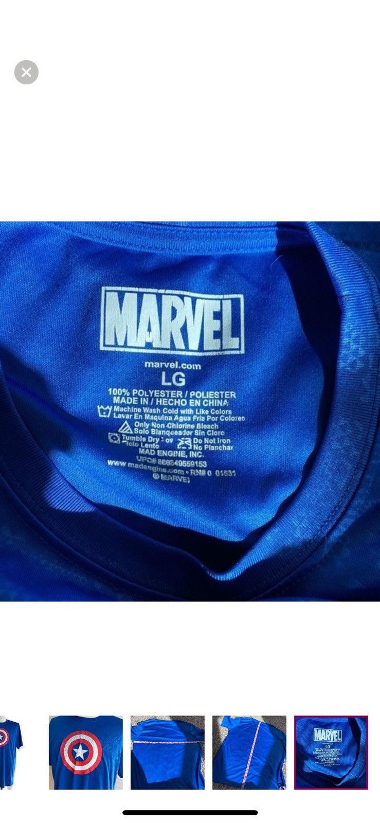 Marvel Comics Marvel large captain America athletic shirt Size US L / EU 52-54 / 3 - 3 Thumbnail