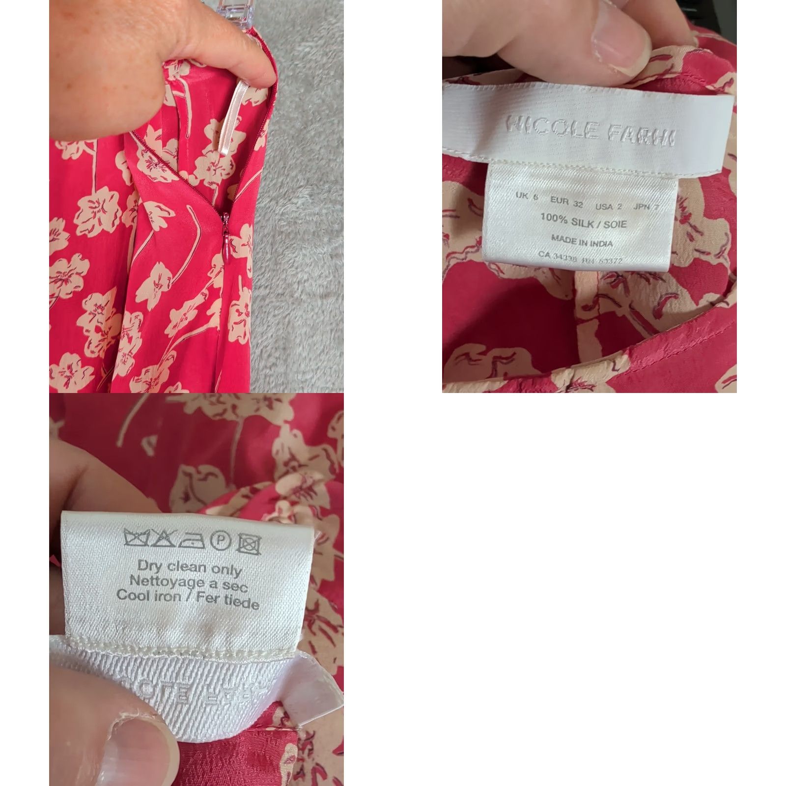 Nicole Farhi Nicole Farhi Silk Skirt Women's Size 2 Pink Floral Fairy A-Line Knee Length Chiffon Zip Summer Spring Size 26" / US 2 / IT 38 - 8 Thumbnail