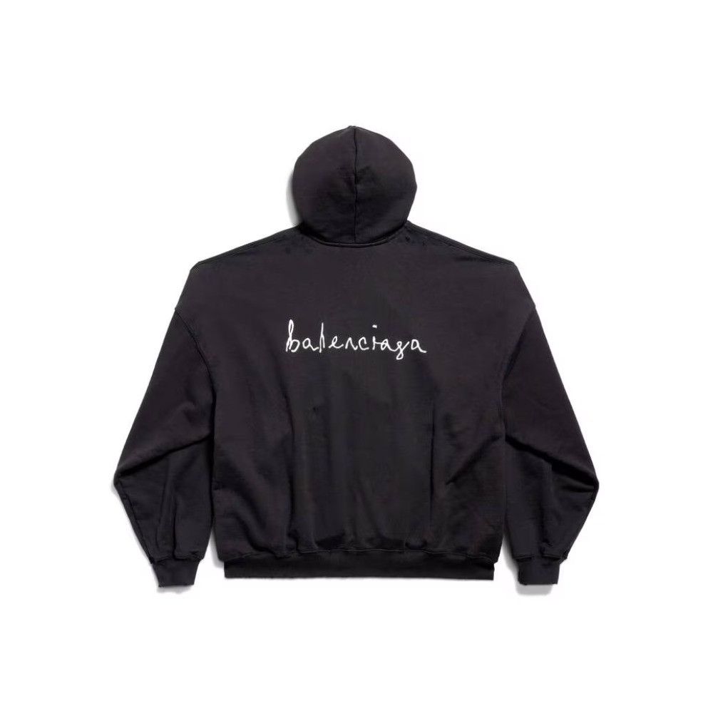Balenciaga o1tr1nto0725 Lovey Hoodie Oversized in Black Size US M / EU 48-50 / 2 - 2 Thumbnail