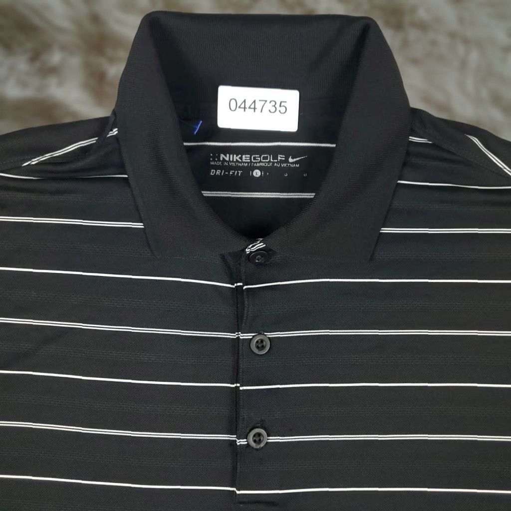 Nike Nike Polo Shirt Mens Large Black Striped Swoosh Golf Casual Short Sleeve Size US L / EU 52-54 / 3 - 1 Thumbnail