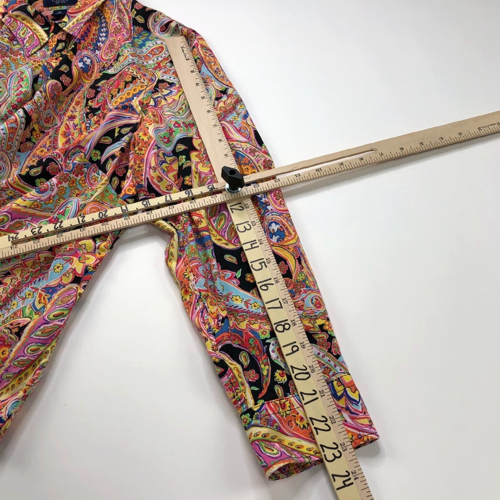 Chaps Chaps Paisley Plus 1X Women's Button Long Sleeve Multicolor Dress Shirt Size XL / US 12-14 / IT 48-50 - 5 Thumbnail