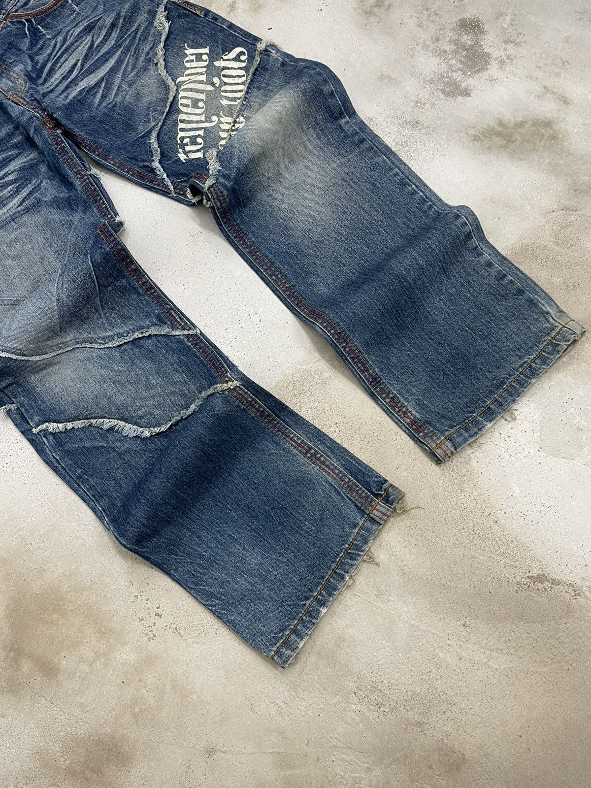 Japanese Brand Vintage 90’s Sur Wear Gotcha Famous Remember Our Roots Denim Size US 33 - 2 Thumbnail