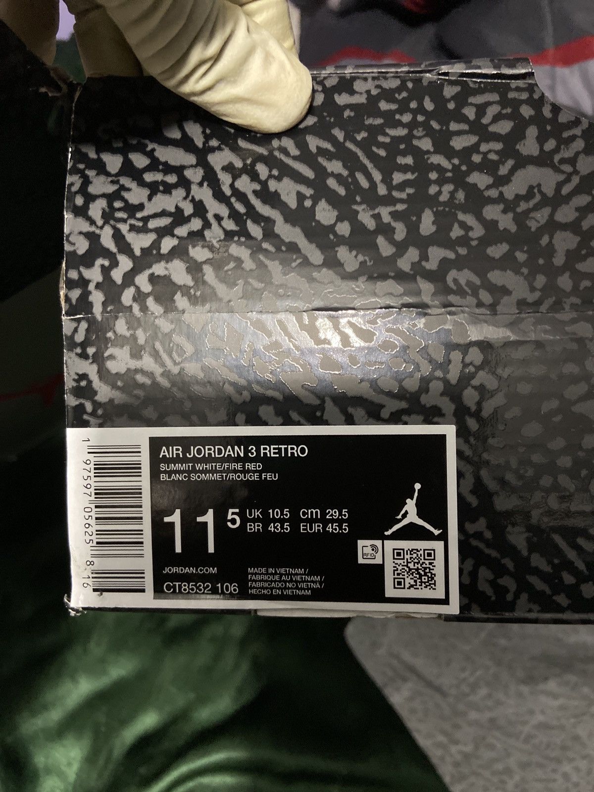 Jordan Brand Air Jordan 3 Retro 'Cement Grey' Size 11.5 Size US 11.5 / EU 44-45 - 8 Thumbnail