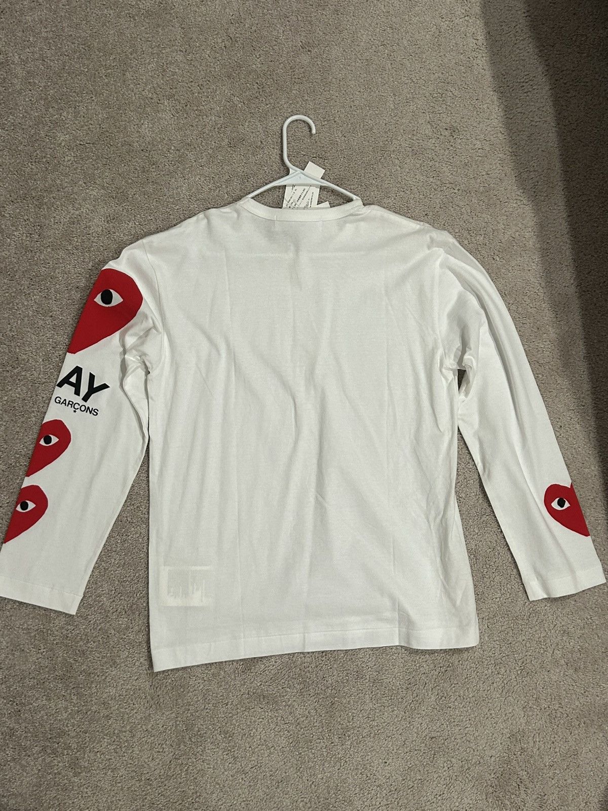Comme des Garcons PLAY Comme des Garçons PLAY Printed Sleeve Long-Sleeve 'White' Size US XL / EU 56 / 4 - 2 Thumbnail