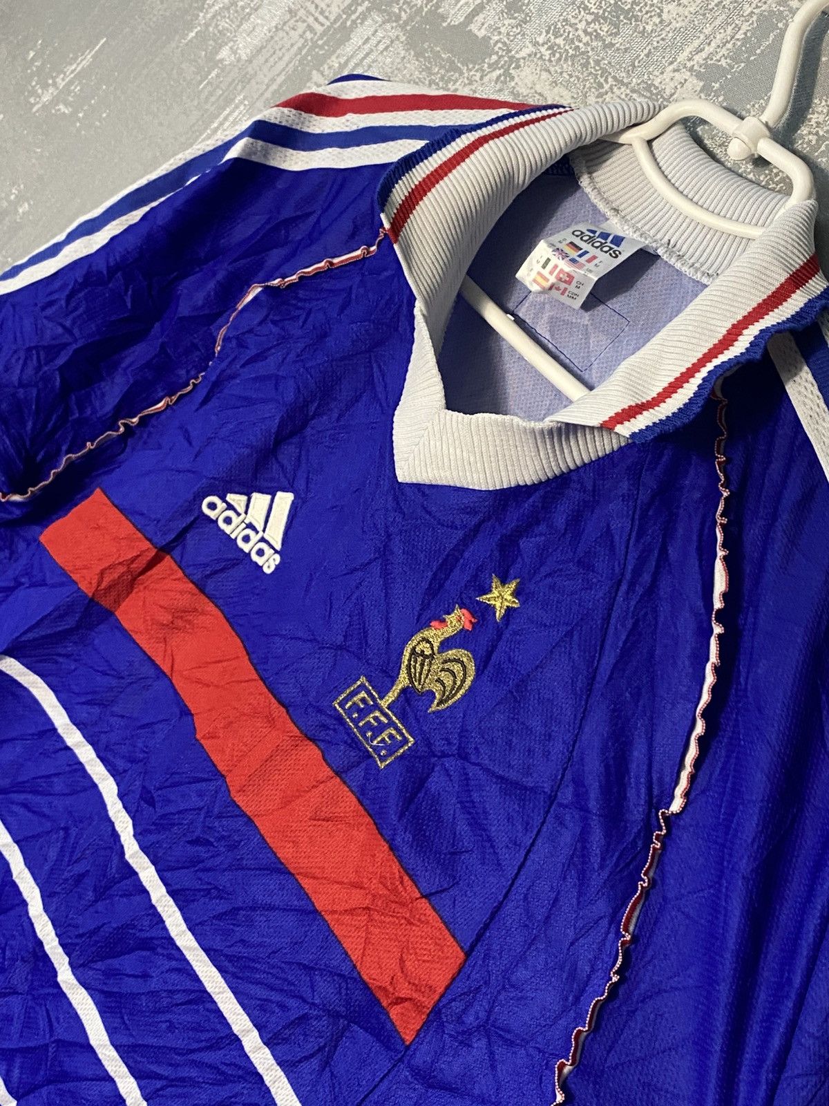 Adidas Vintage France Adidas Soccer Jersey 1998 Home Football Kit Size US M / EU 48-50 / 2 - 3 Thumbnail