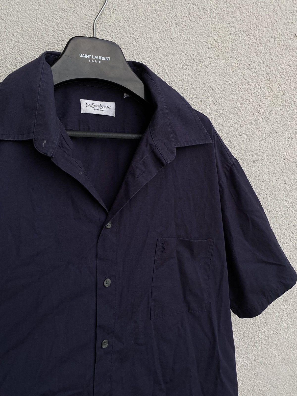 Yves Saint Laurent Summer YSL Shirt Logo Navy Size US XXL / EU 58 / 5 - 1 Thumbnail