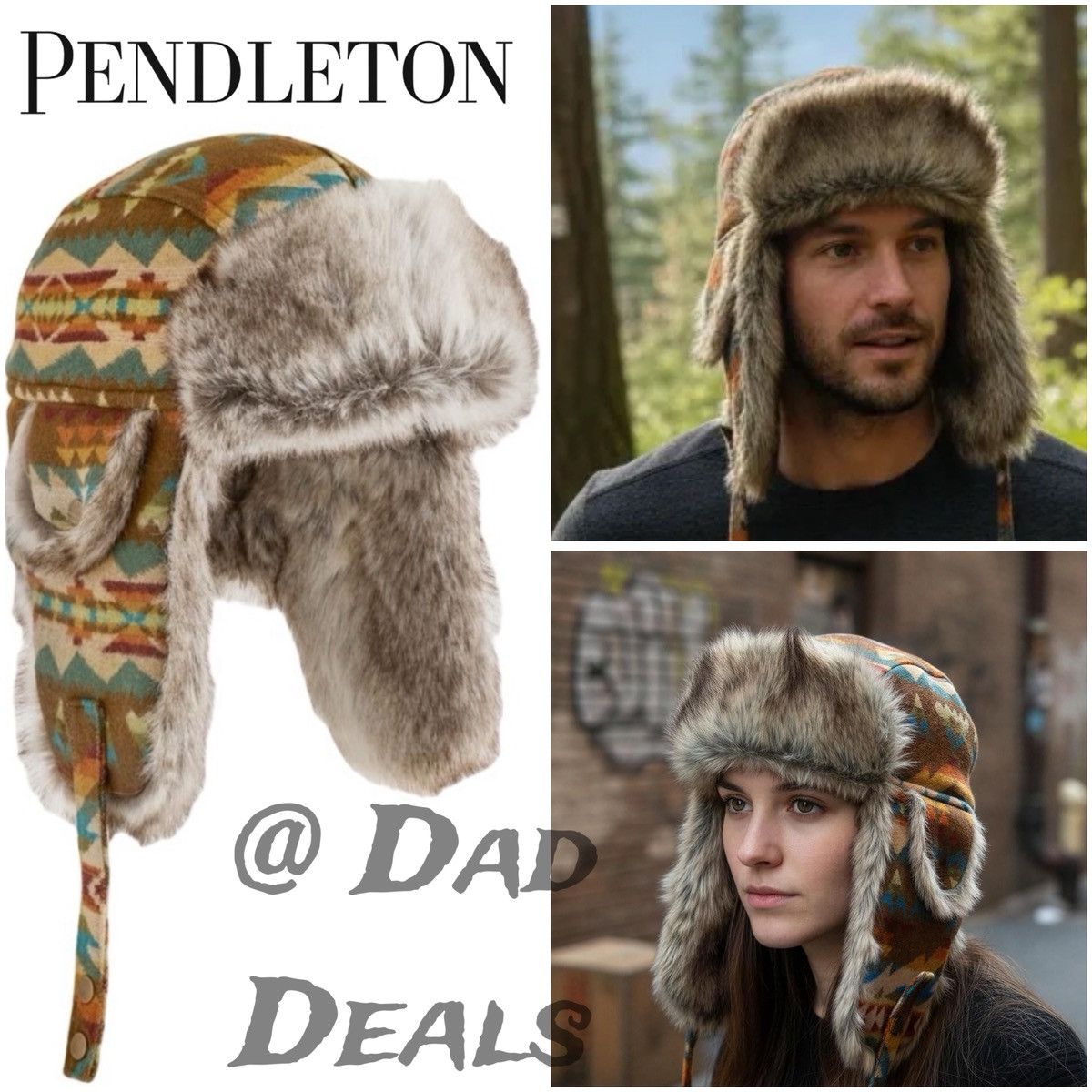 Pendleton Pendleton 100% Wool Faux Fur Trapper Hat Solstice Canyon MED Size ONE SIZE - 1 Thumbnail