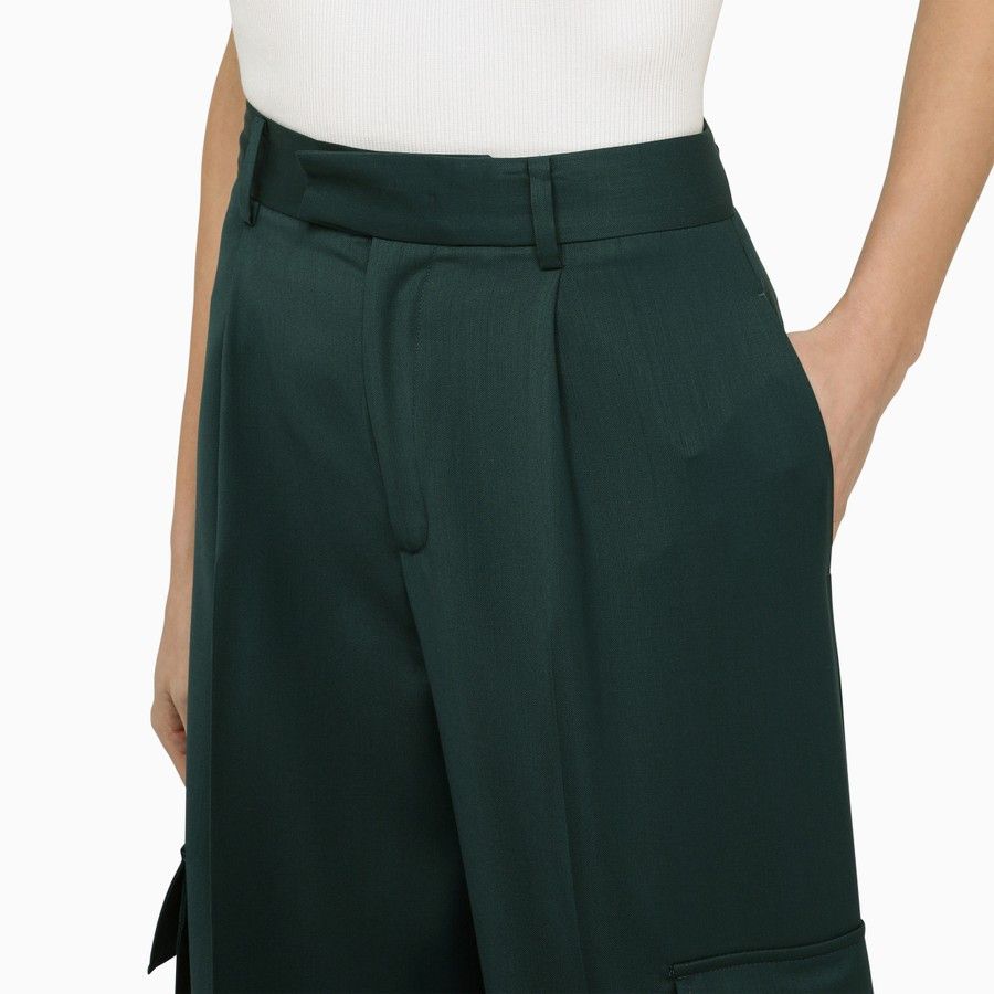 Amiri o1d2blof0724 Wool Trousers in Forest Green Size 26" / US 2 / IT 38 - 5 Thumbnail
