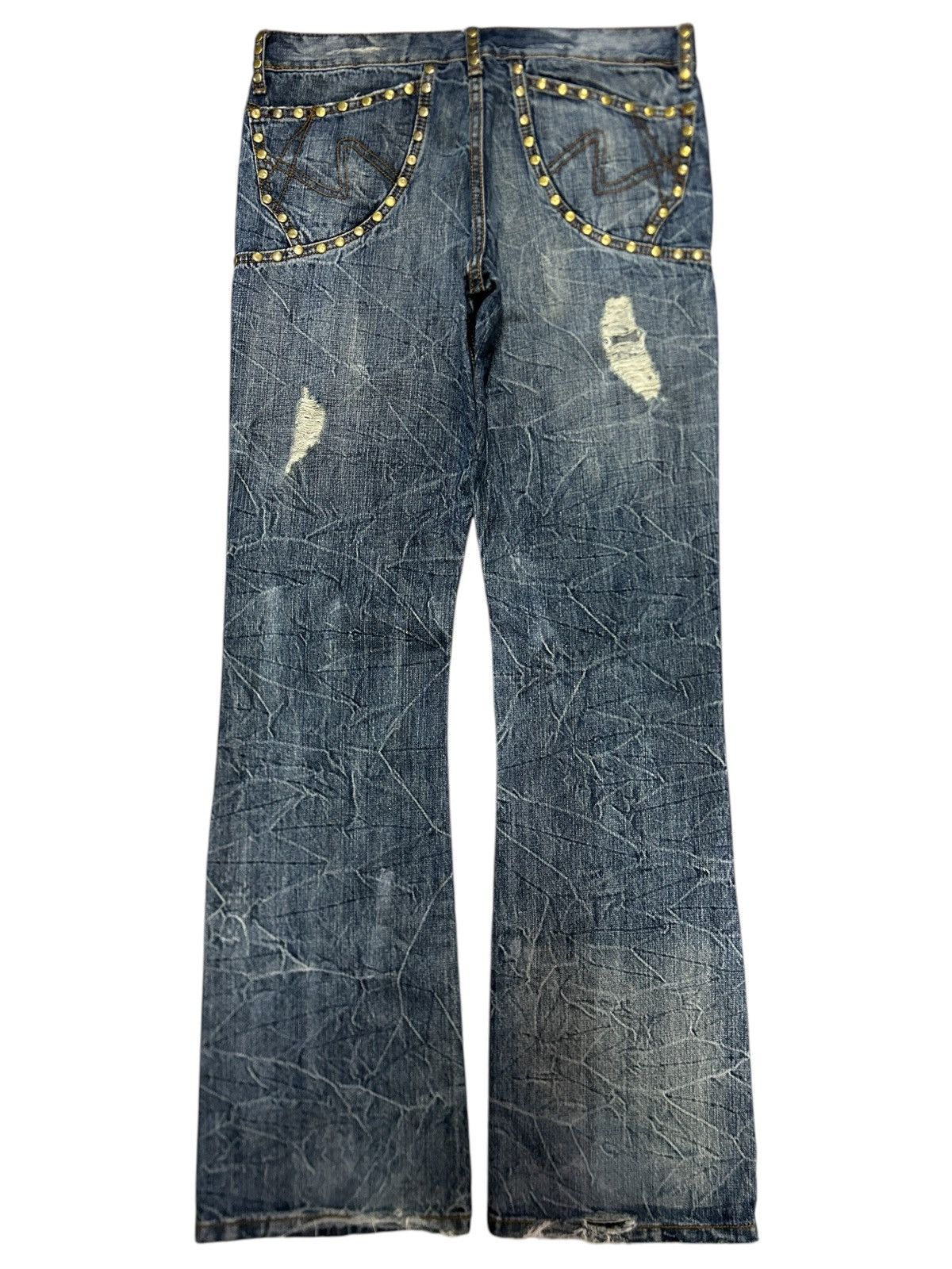 semanticdesign Vintage SemanticDesign Clawmark Distressed Studded Jeans Size US 32 / EU 48 - 7 Thumbnail