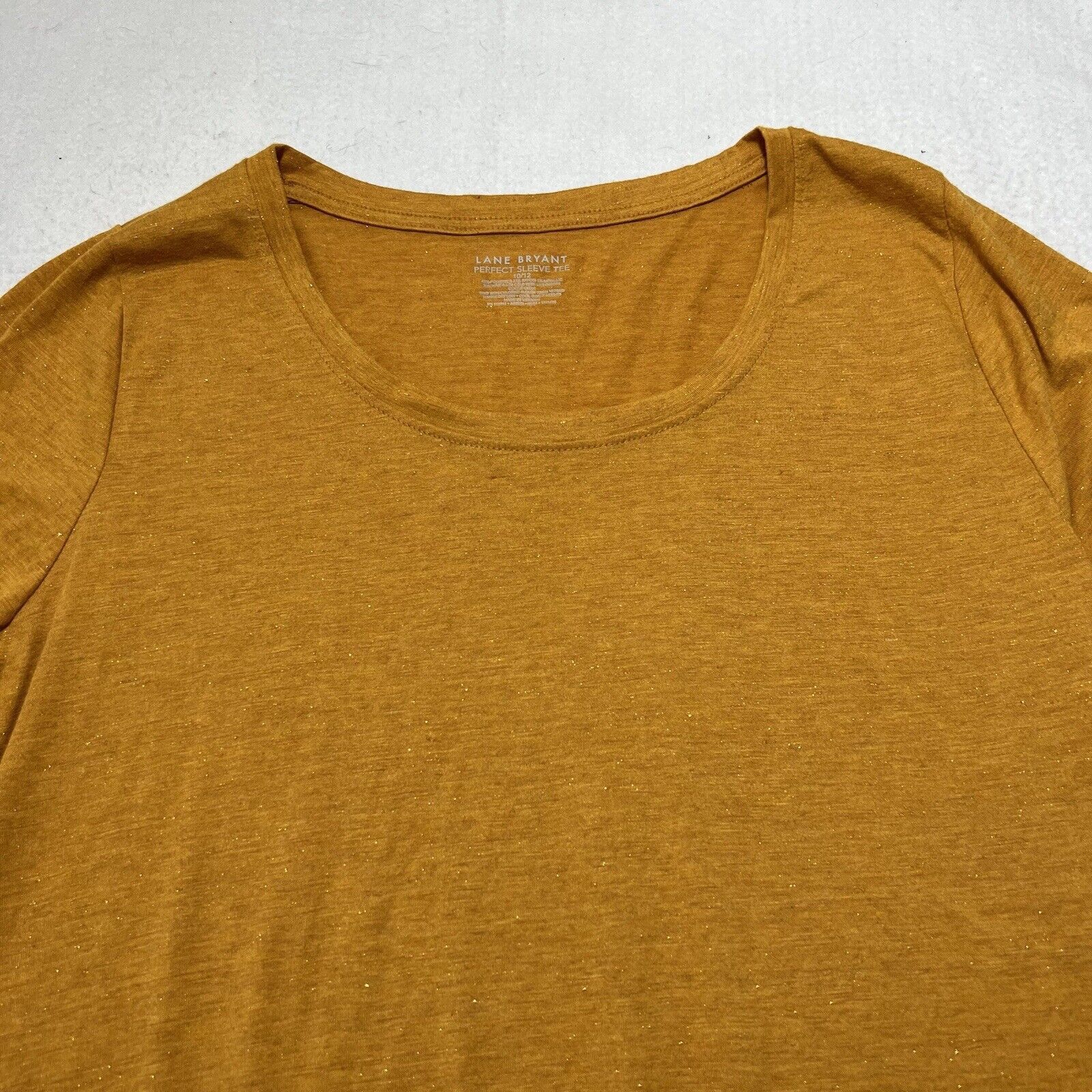 Other Lane Bryant 10/12 Perfect Glitter Mustard Yellow T Shirt Size XL / US 12-14 / IT 48-50 - 2 Thumbnail