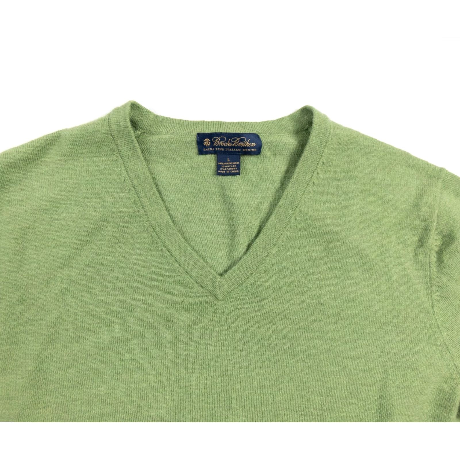 Brooks Brothers Brooks Brothers Men's V-Neck Sweater Merino Wool Blend Gray Large Pullover Size US L / EU 52-54 / 3 - 2 Thumbnail