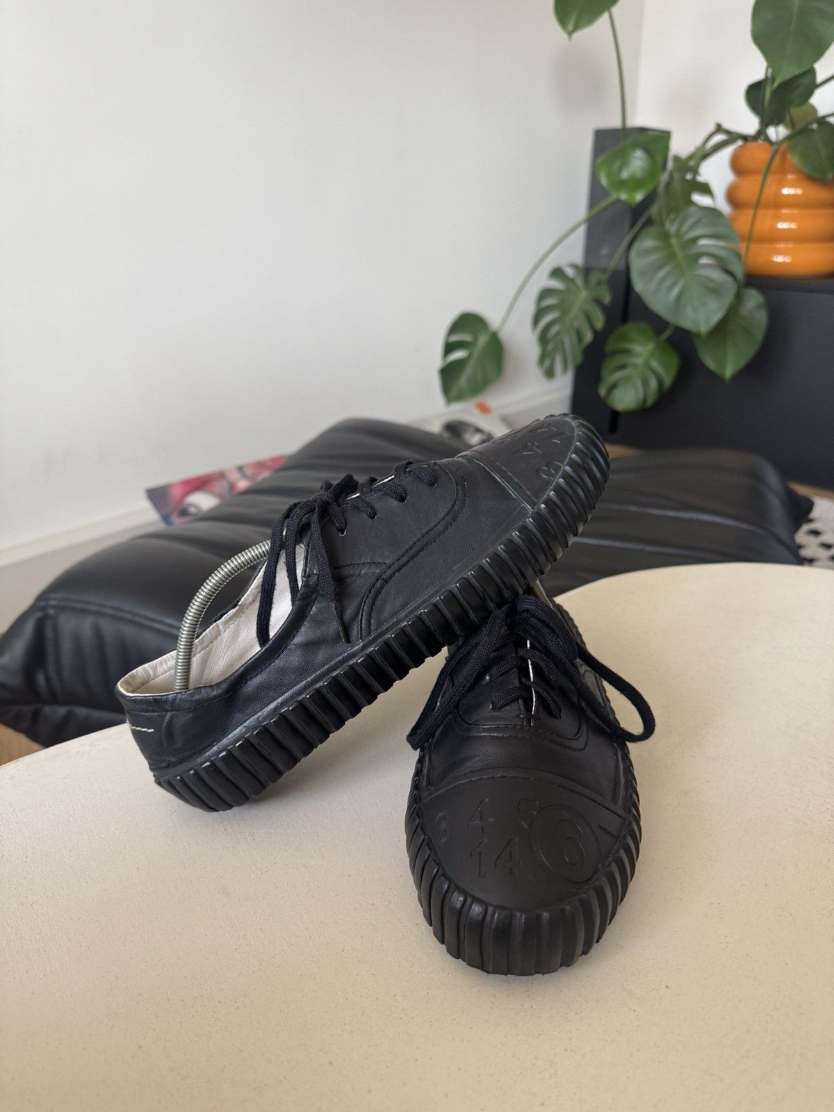 MM6 Maison Margiela Paris Leather Low Designer Shoes Rare
