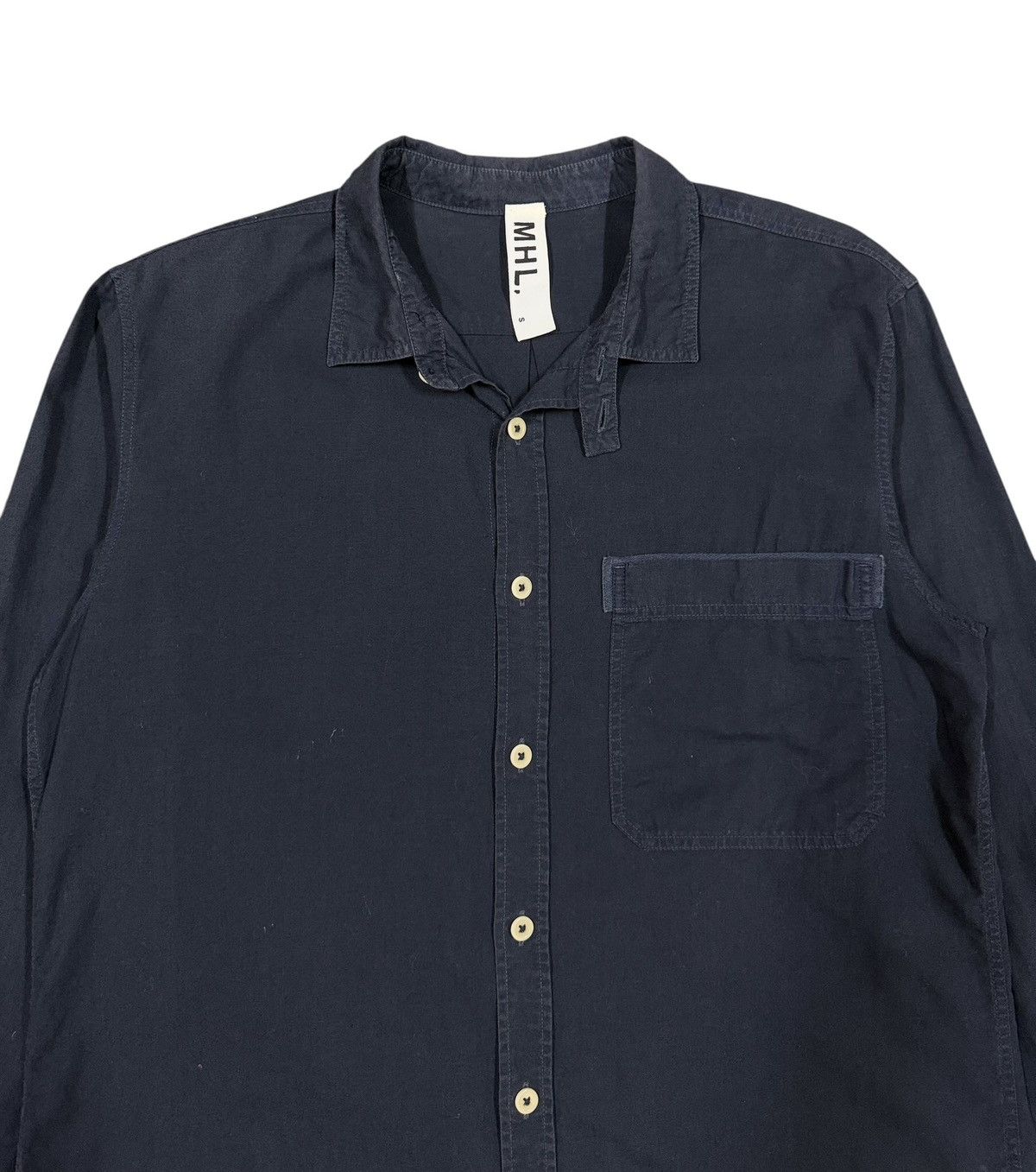Margaret Howell MHL Margaret Howell Navy Blue Cotton Button Ups Shirt Size US S / EU 44-46 / 1 - 3 Thumbnail