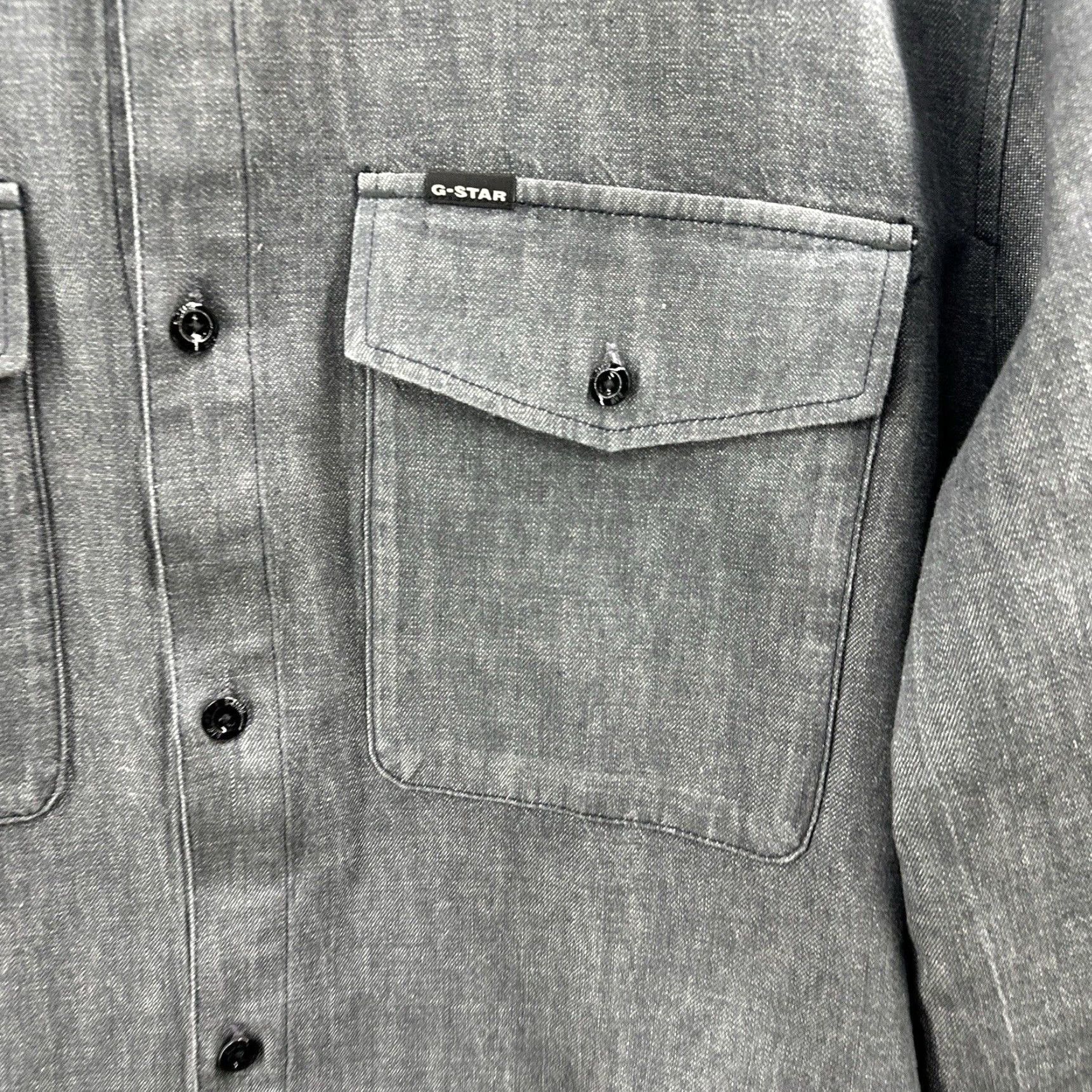 G-Star G-STAR Marine Slim Button-Up Shirt Men XL Long Sleeve Collared Gray Western Gorpcore Size US XL / EU 56 / 4 - 6 Thumbnail